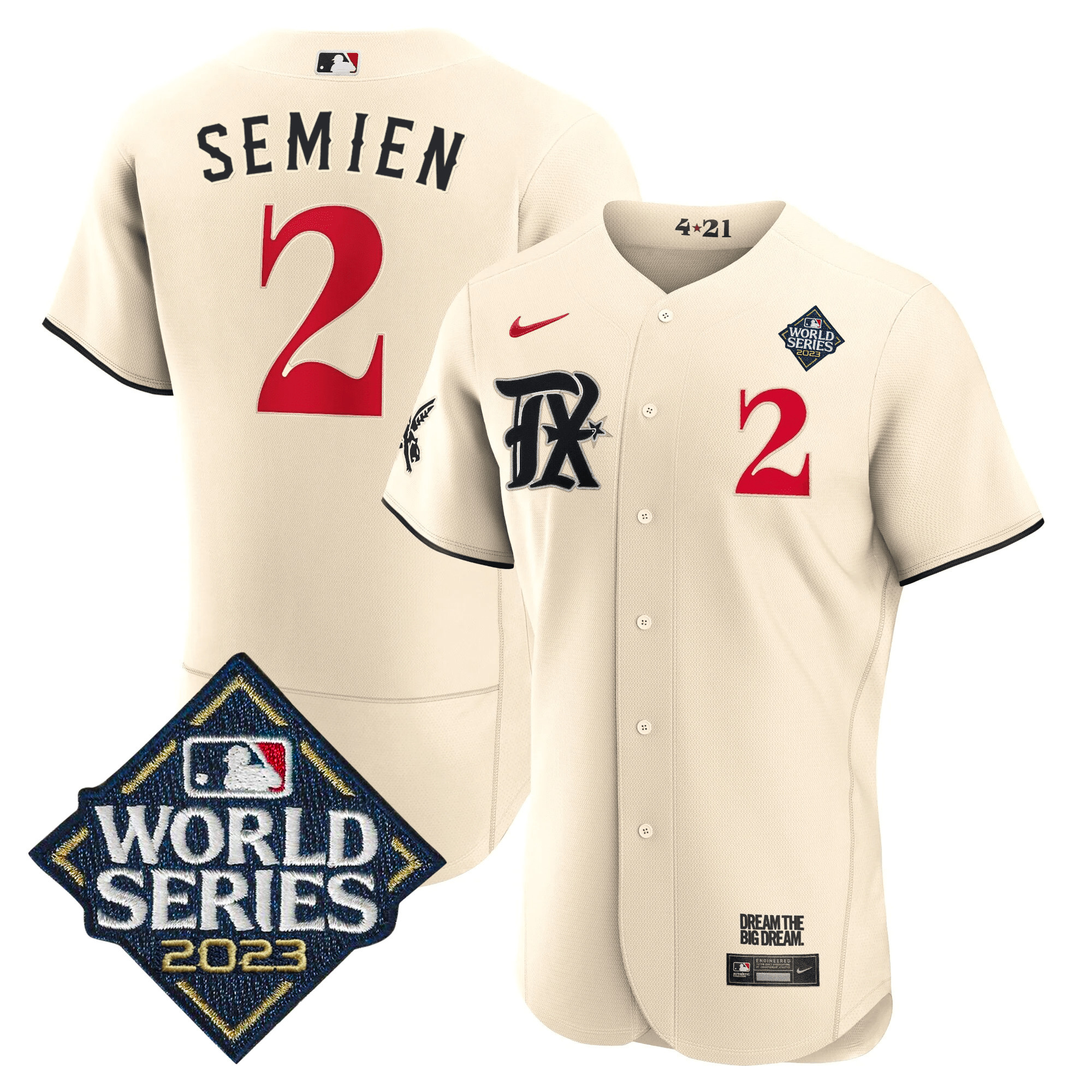 Men's Texas Rangers 2023 World Series City Connect Flex Base Jersey - All Stitched - Image 2