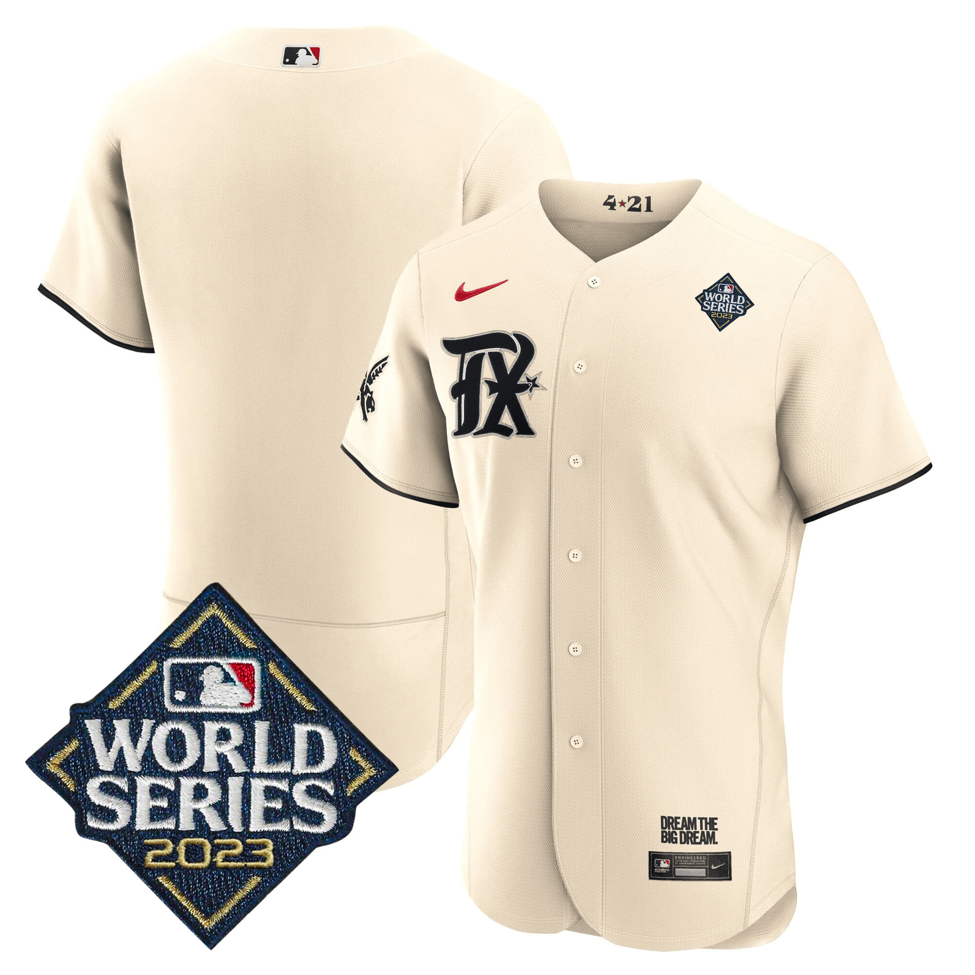 Men's Texas Rangers 2023 World Series City Connect Flex Base Jersey - All Stitched - Image 8