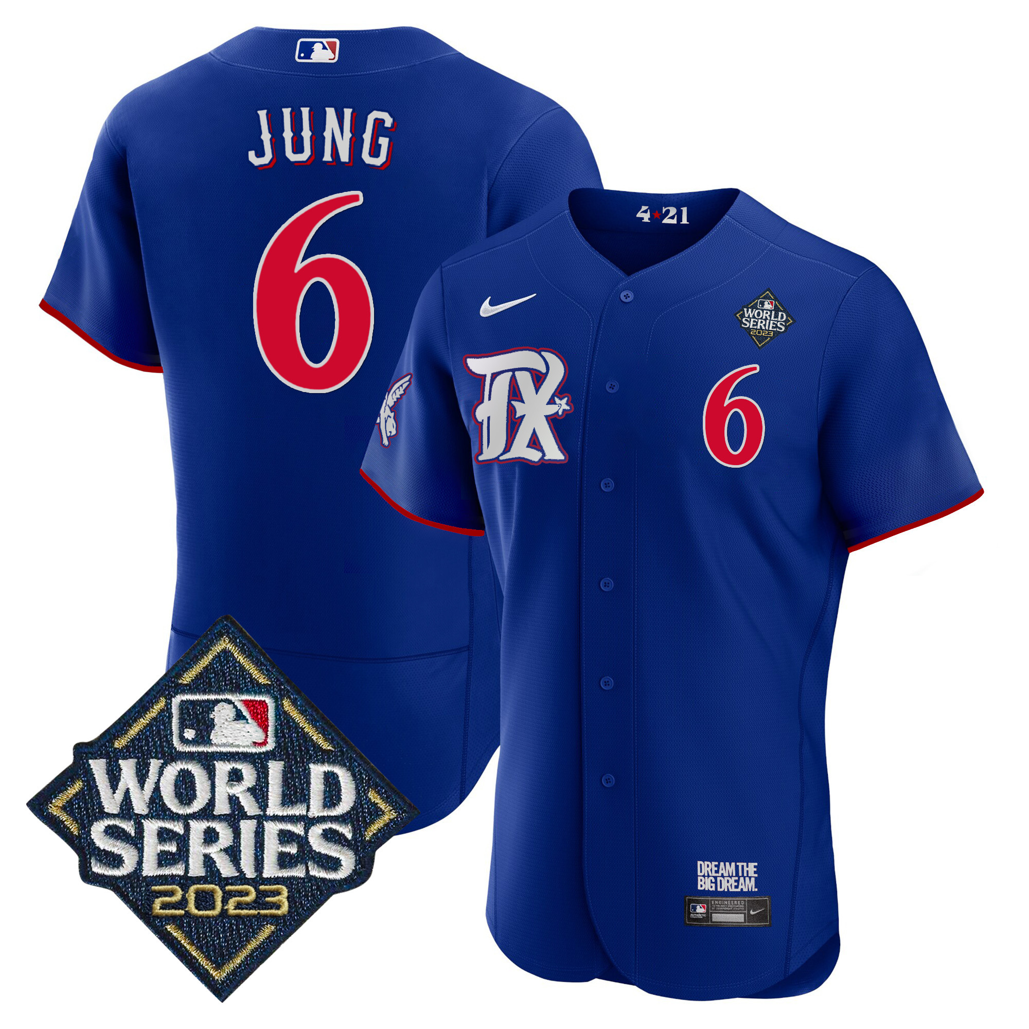 Men's Texas Rangers 2023 World Series City Connect Flex Base Jersey - All Stitched - Image 21