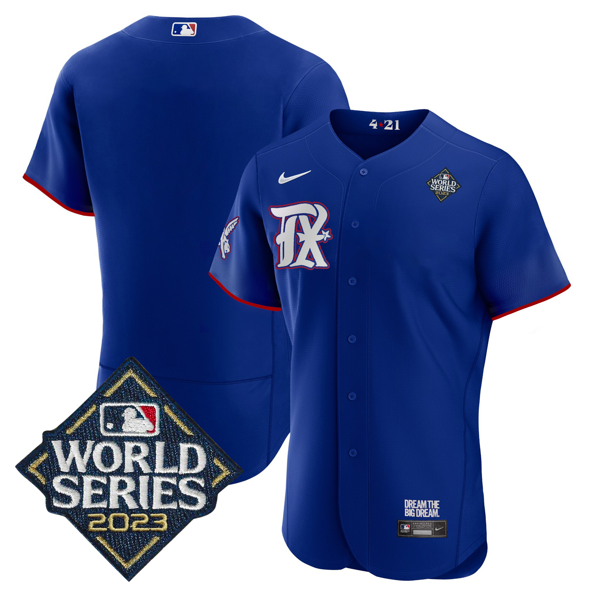 Men's Texas Rangers 2023 World Series City Connect Flex Base Jersey - All Stitched - Image 24