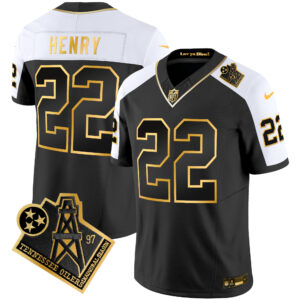 Men's Titans 1997 Throwback Gold Vapor Jersey - All Stitched