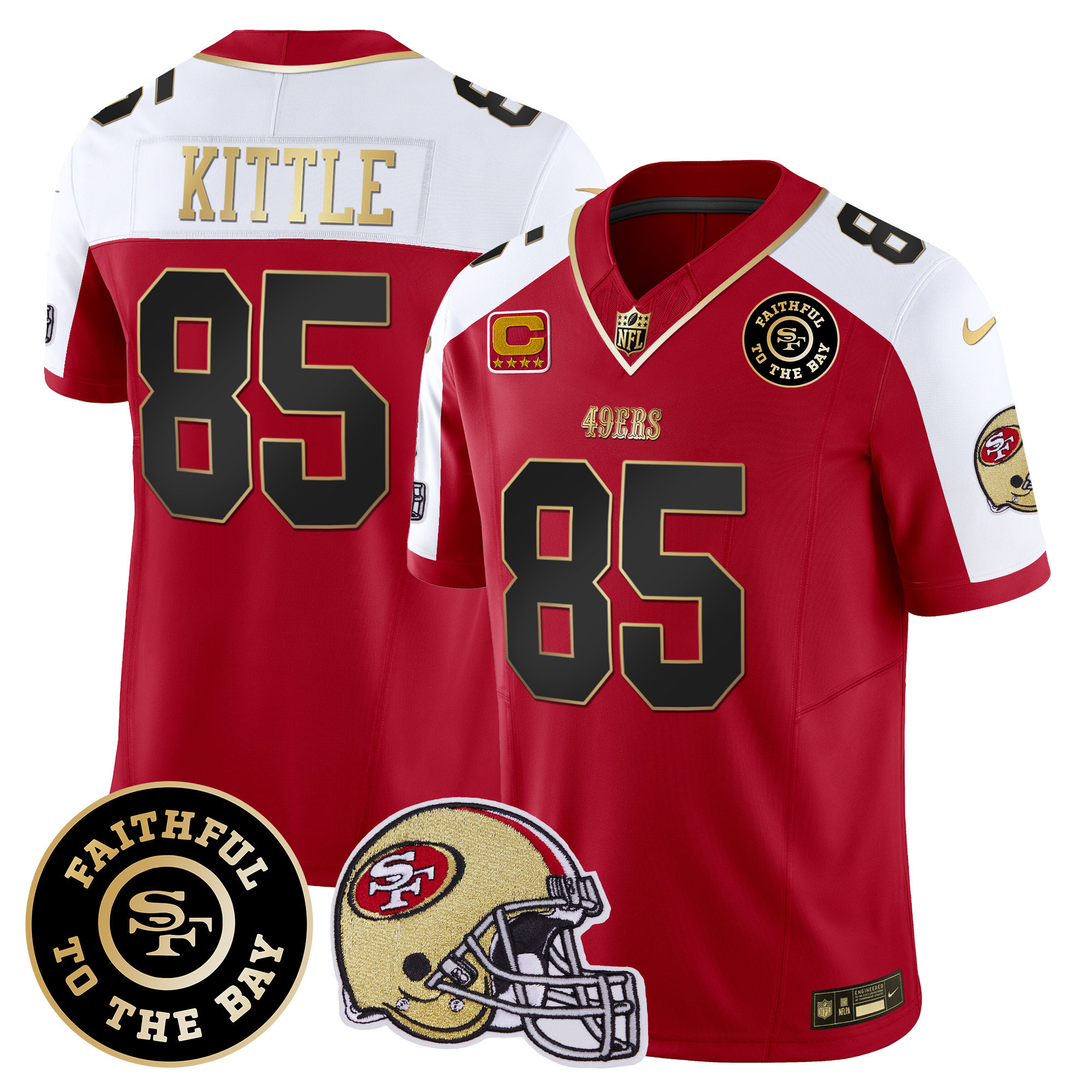 Men's 49ers Faithful To The Bay Patch Vapor Limited Jersey V5 - All Stitched - Image 45