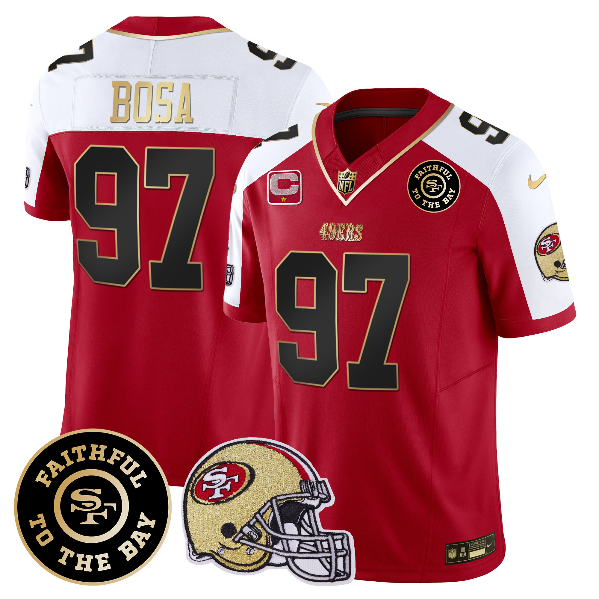 Men's 49ers Faithful To The Bay Patch Vapor Limited Jersey V5 - All Stitched - Image 48