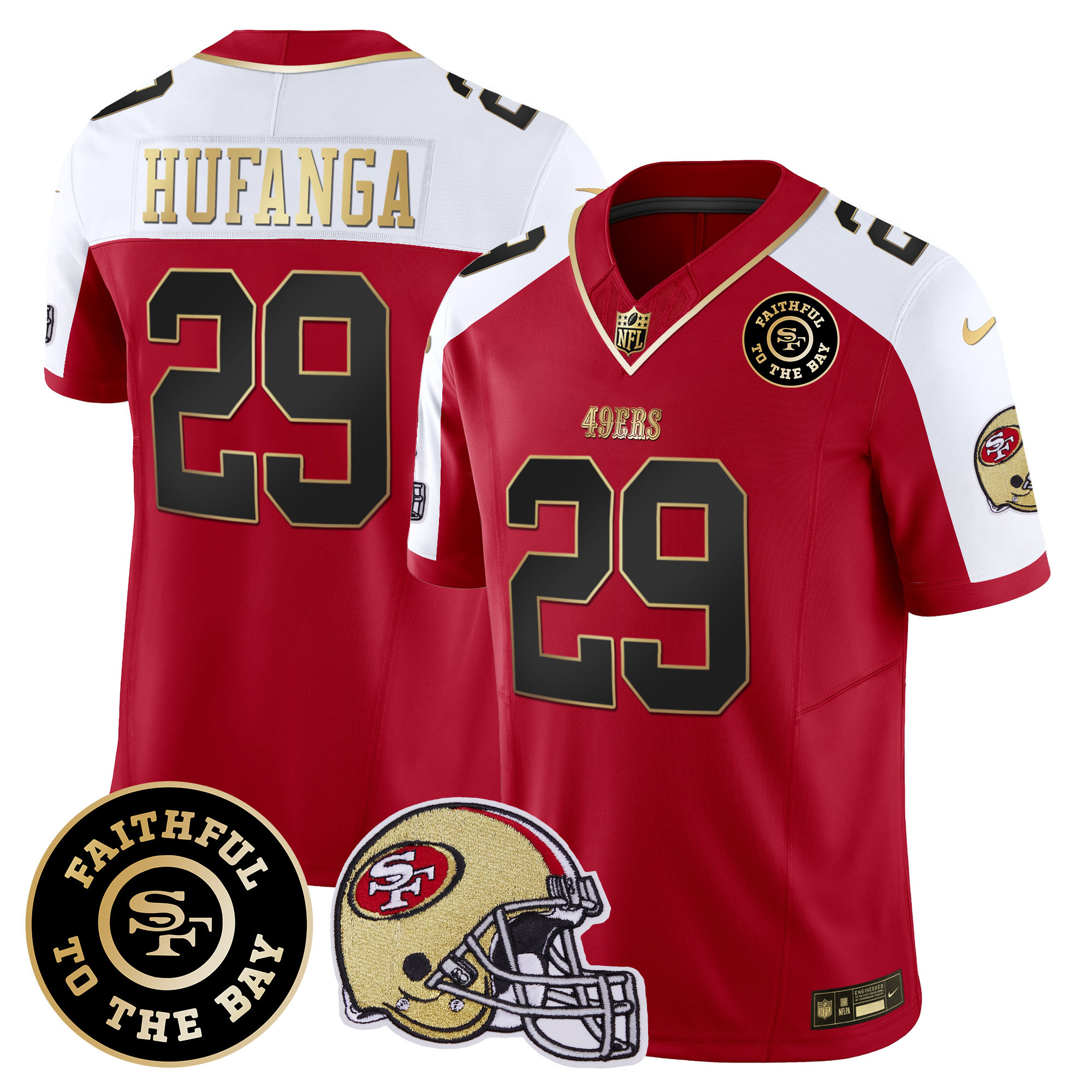 Men's 49ers Faithful To The Bay Patch Vapor Limited Jersey V5 - All Stitched - Image 50