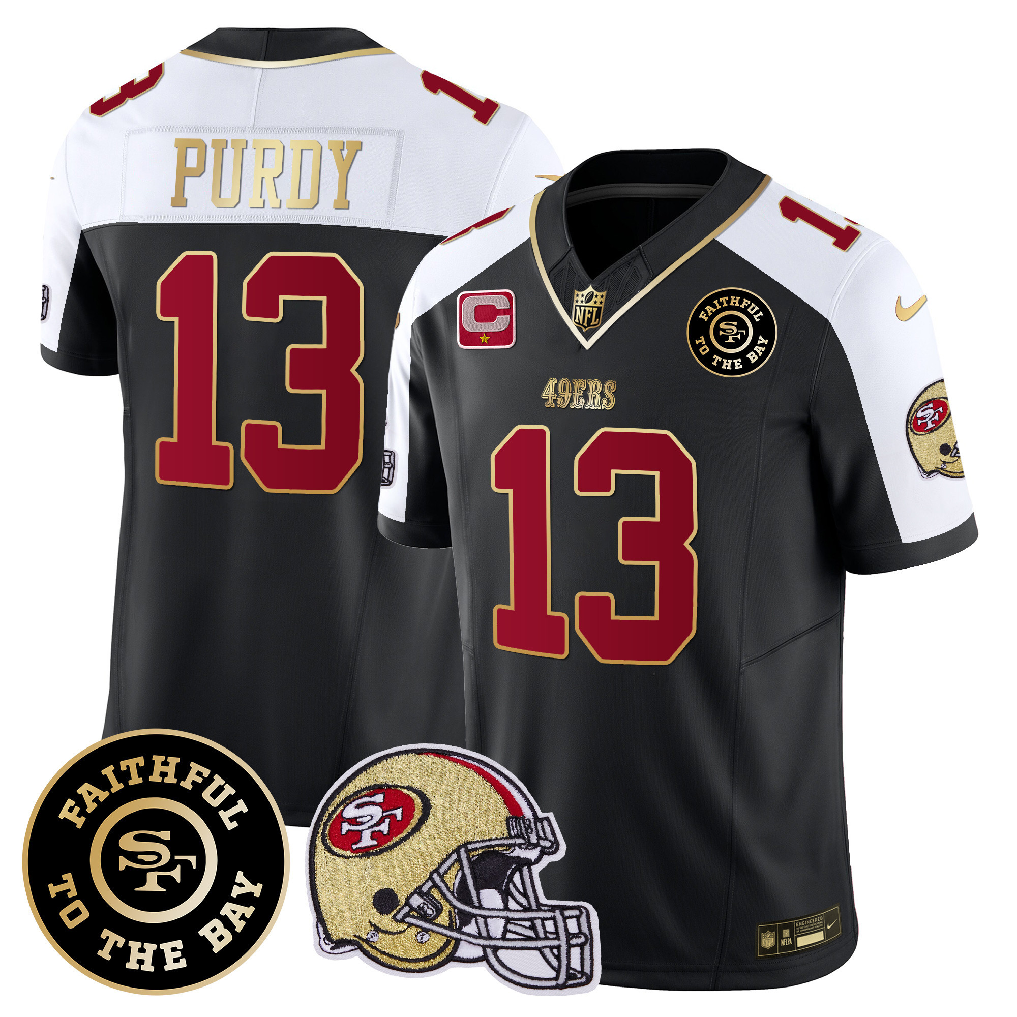 Men's 49ers Faithful To The Bay Patch Vapor Limited Jersey V5 - All Stitched