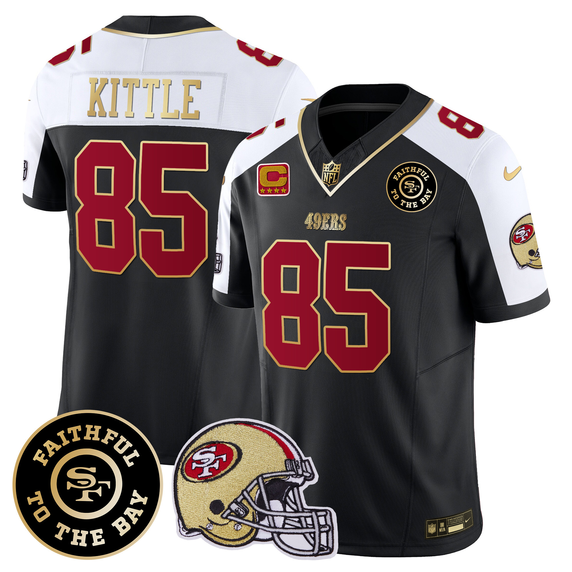 Men's 49ers Faithful To The Bay Patch Vapor Limited Jersey V5 - All Stitched - Image 5