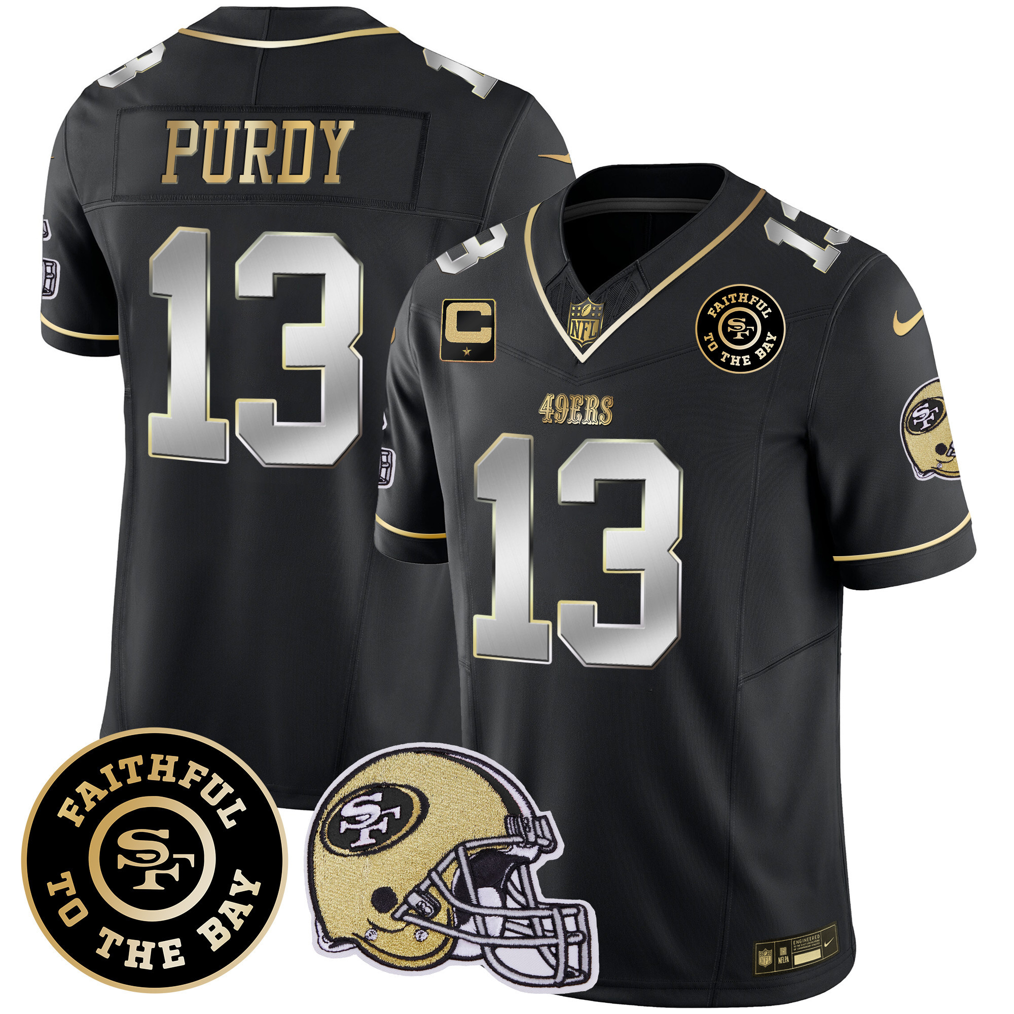 Men's 49ers Faithful To The Bay Patch Vapor Limited Jersey V5 - All Stitched - Image 31