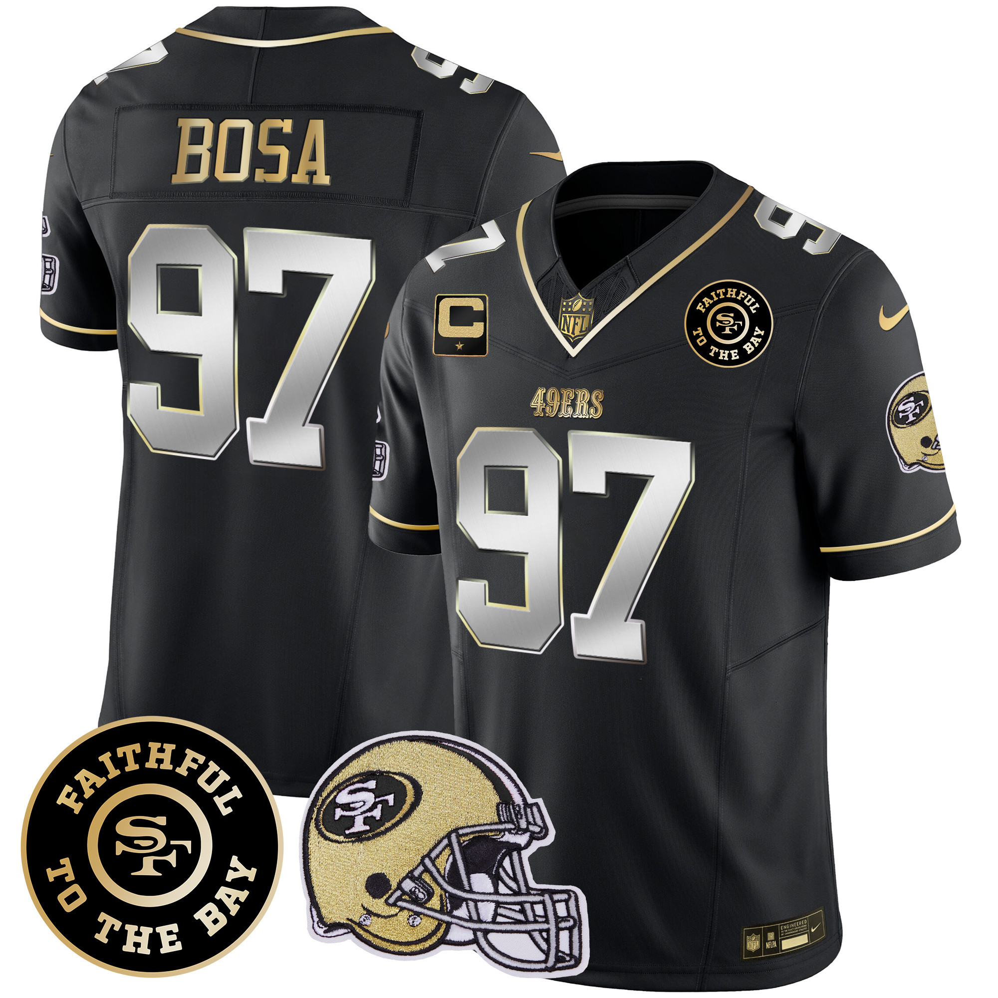 Men's 49ers Faithful To The Bay Patch Vapor Limited Jersey V5 - All Stitched - Image 38