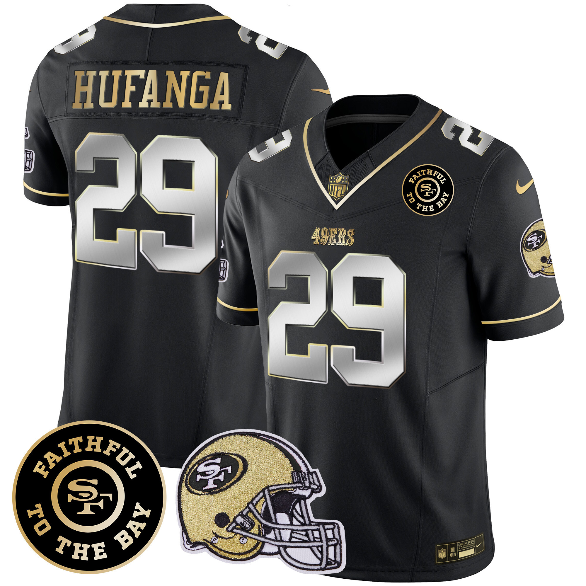 Men's 49ers Faithful To The Bay Patch Vapor Limited Jersey V5 - All Stitched - Image 40