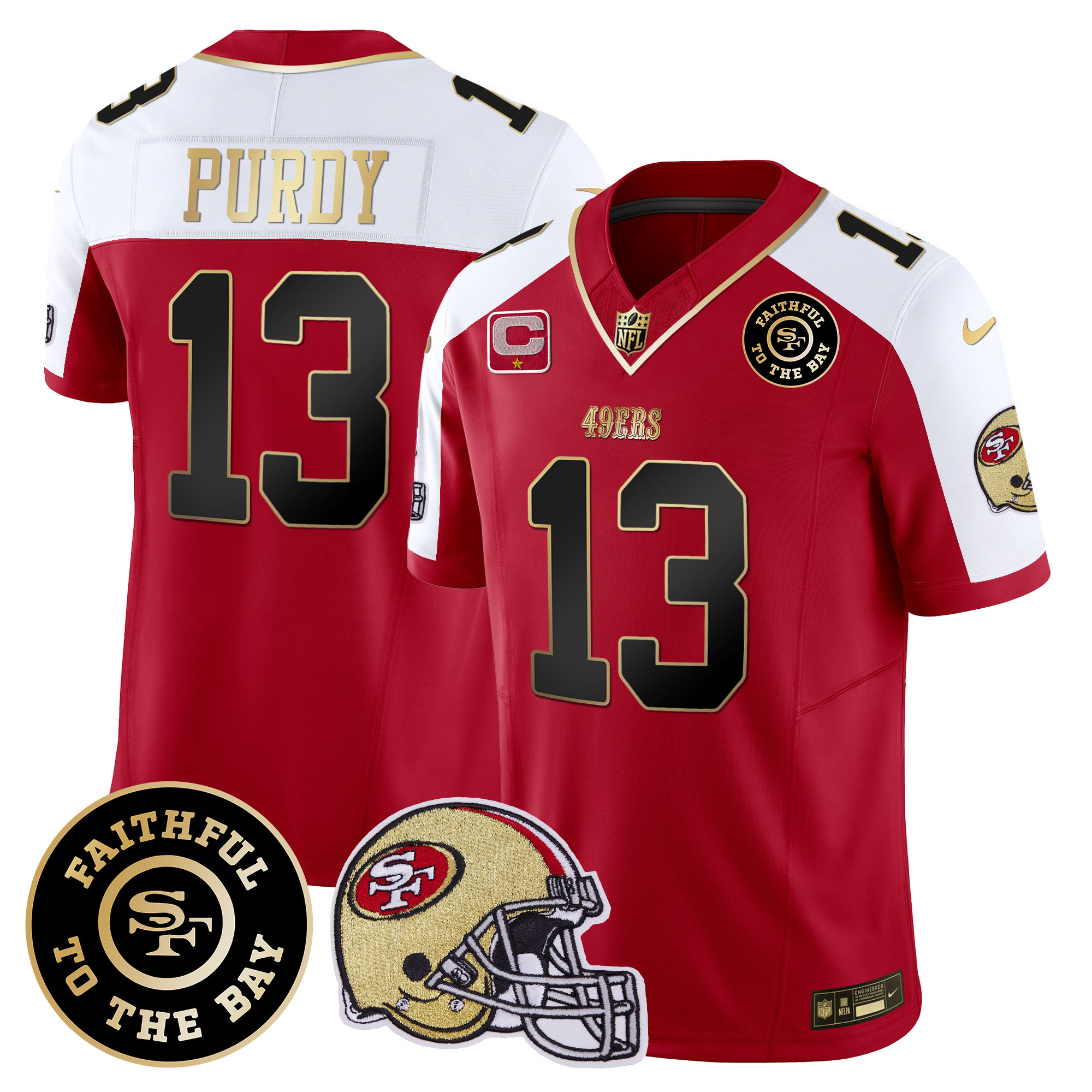 Men's 49ers Faithful To The Bay Patch Vapor Limited Jersey V5 - All Stitched - Image 41
