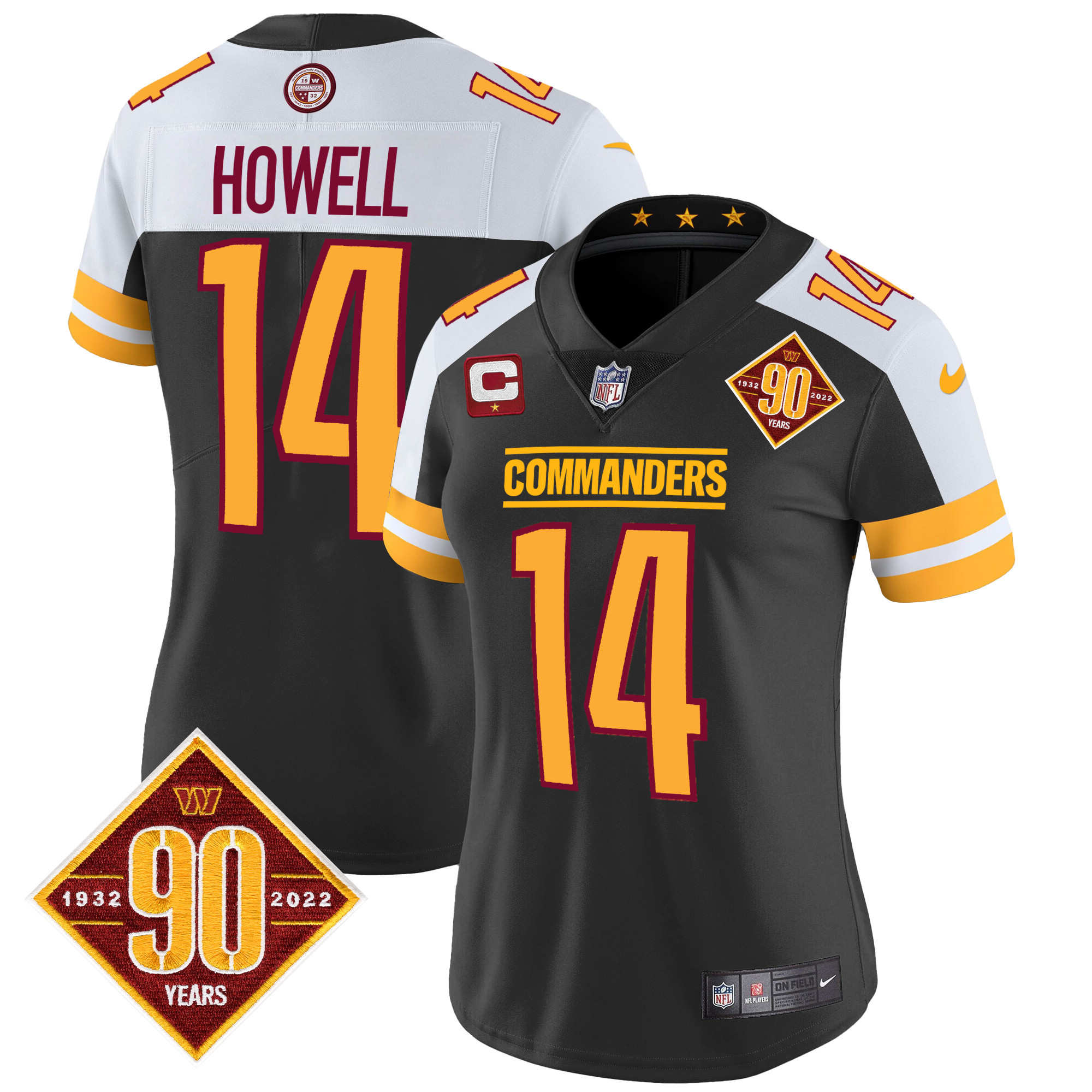 Women's Washington Commanders 90th Anniversary Patch Vapor Jersey V2 - All Stitched - Image 6
