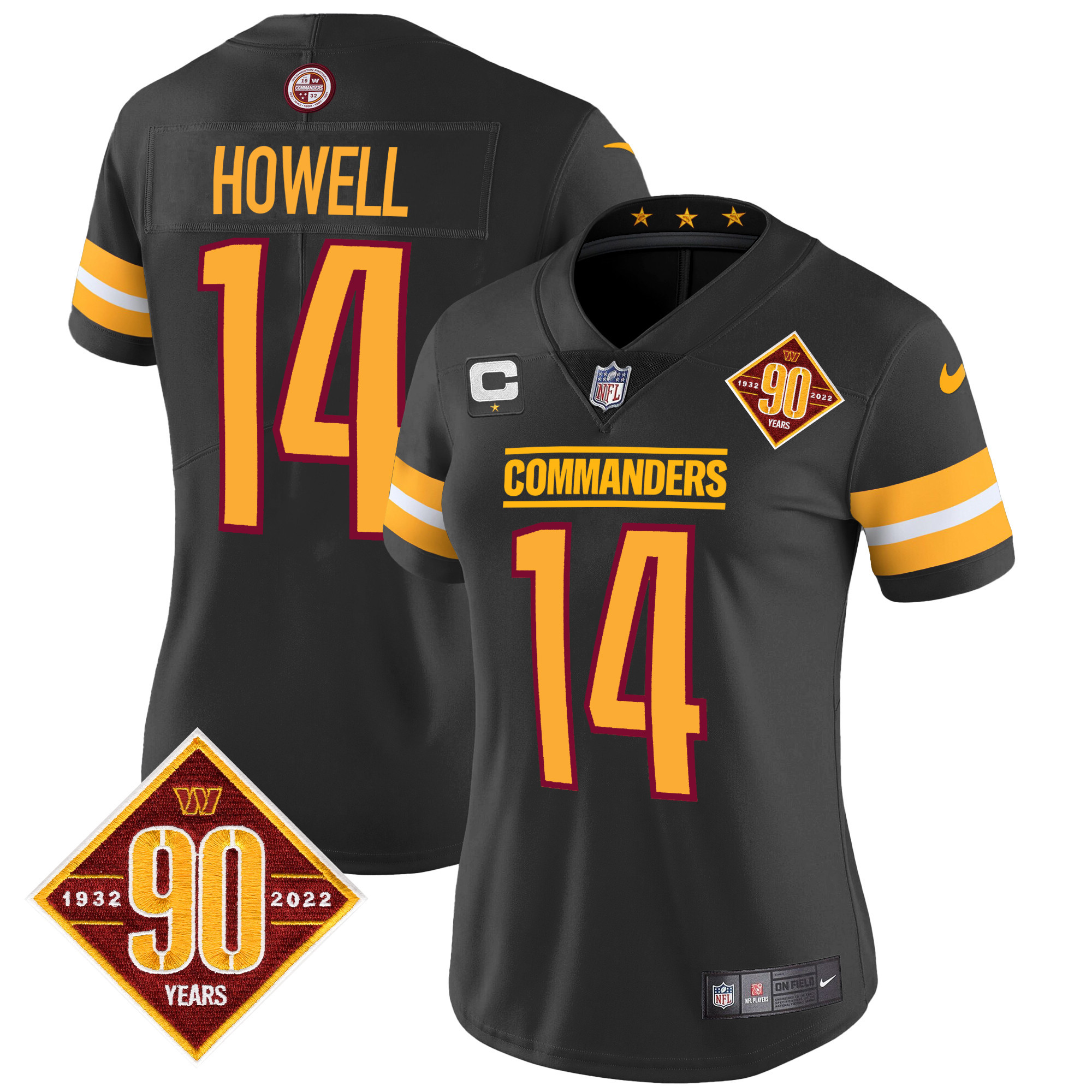 Women's Washington Commanders 90th Anniversary Patch Vapor Jersey V2 - All Stitched - Image 11