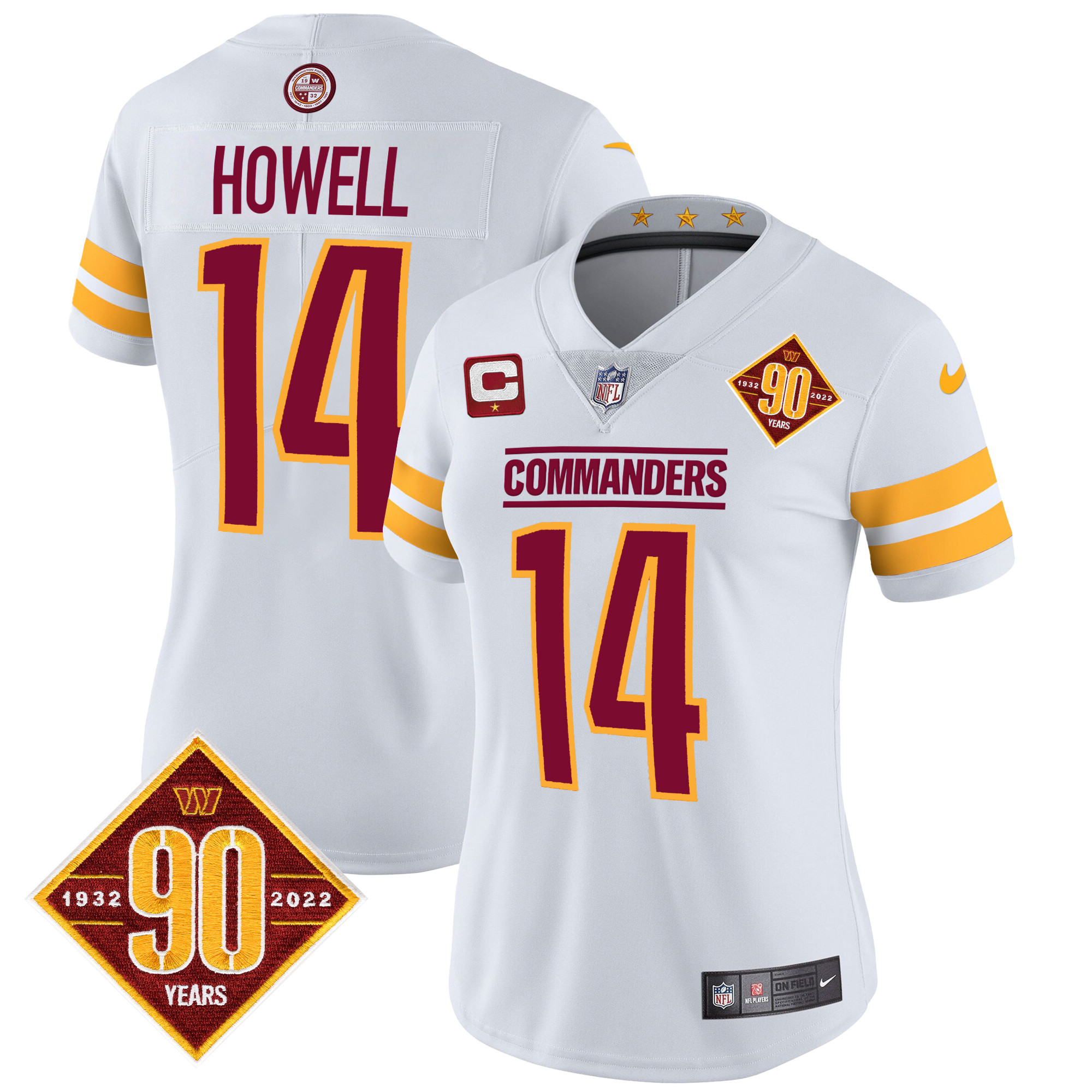 Women's Washington Commanders 90th Anniversary Patch Vapor Jersey V2 - All Stitched - Image 21