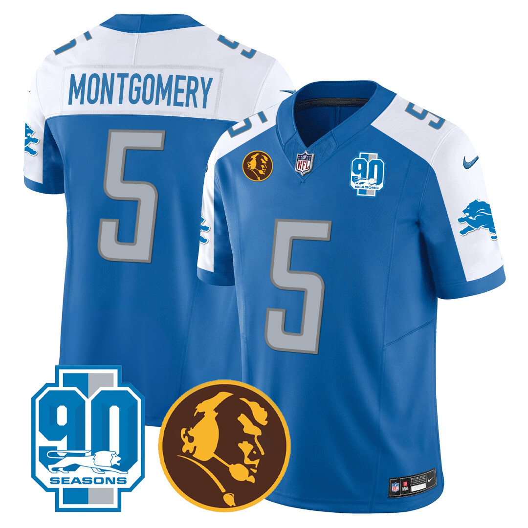 Men's Detroit Lions 90th & John Madden Patch Jersey - All Stitched - Image 10