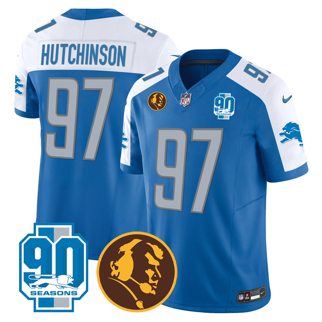 Men's Detroit Lions 90th & John Madden Patch Jersey - All Stitched - Image 7