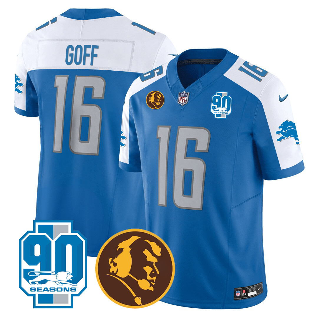 Men's Detroit Lions 90th & John Madden Patch Jersey - All Stitched - Image 8