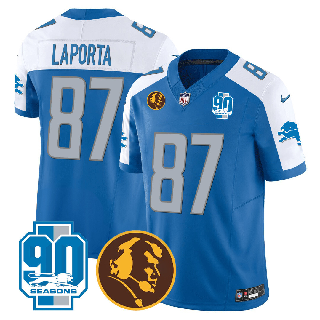Men's Detroit Lions 90th & John Madden Patch Jersey - All Stitched - Image 12