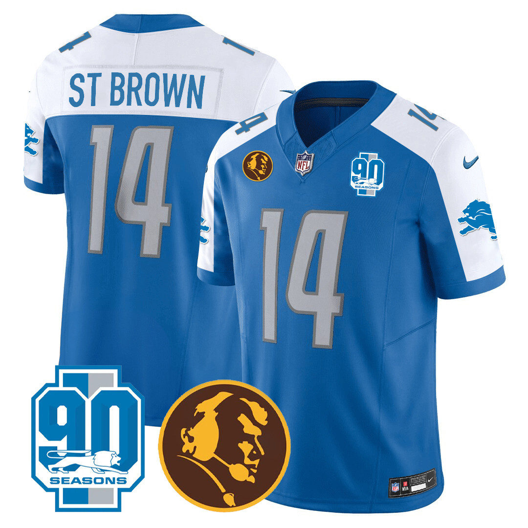 Men's Detroit Lions 90th & John Madden Patch Jersey - All Stitched - Image 9