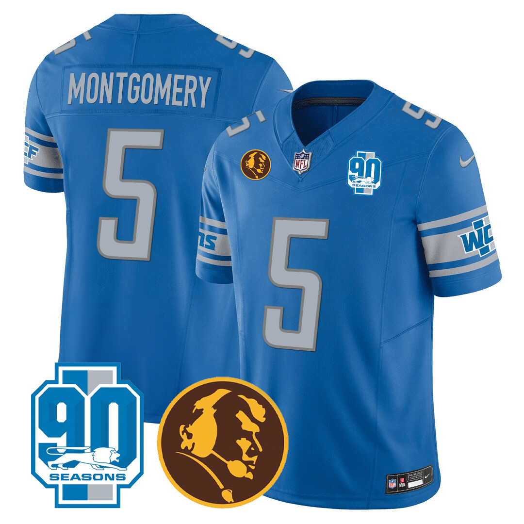 Men's Detroit Lions 90th & John Madden Patch Jersey - All Stitched - Image 16