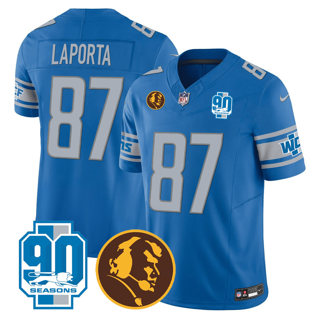 Men's Detroit Lions 90th & John Madden Patch Jersey - All Stitched - Image 18
