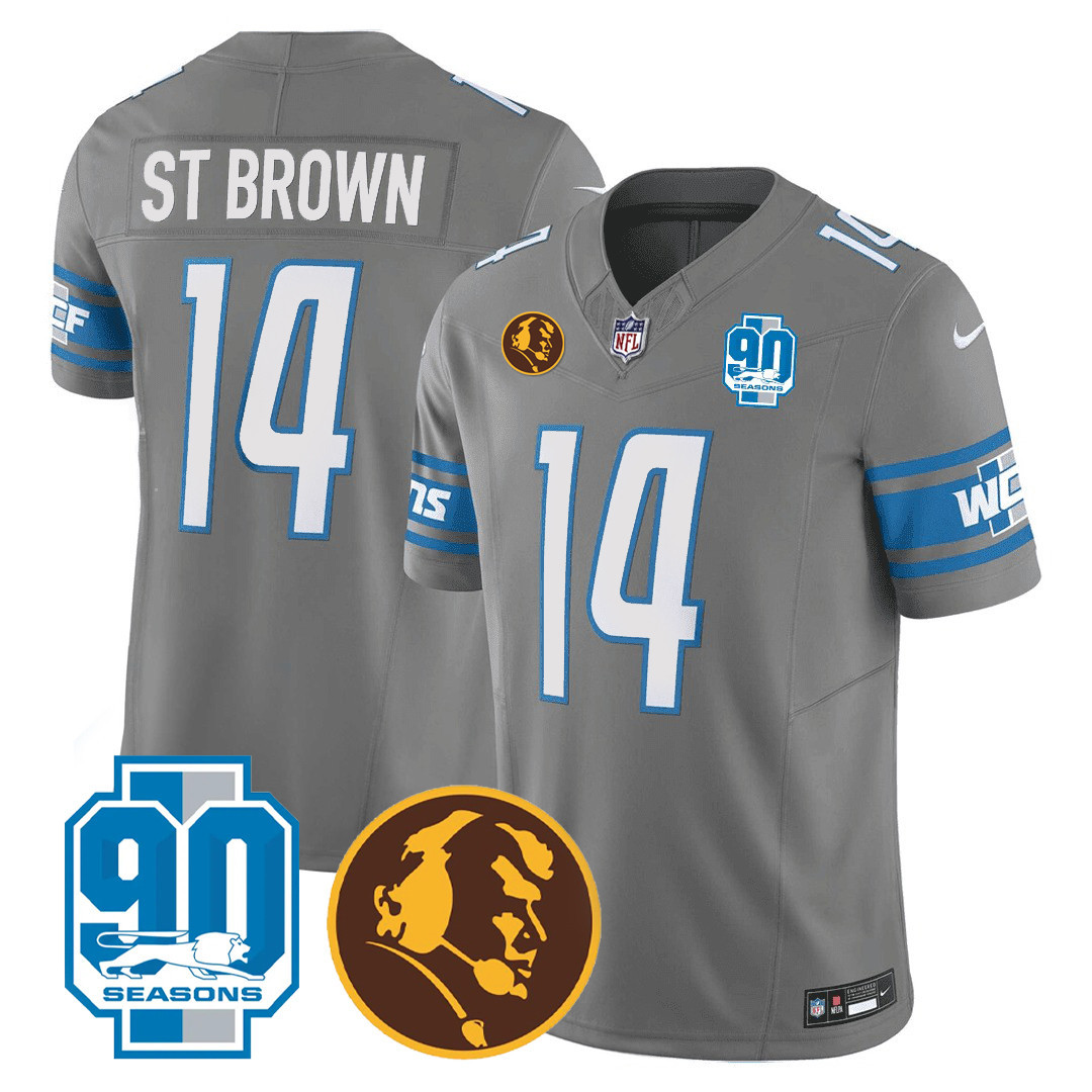 Men's Detroit Lions 90th & John Madden Patch Jersey - All Stitched - Image 27