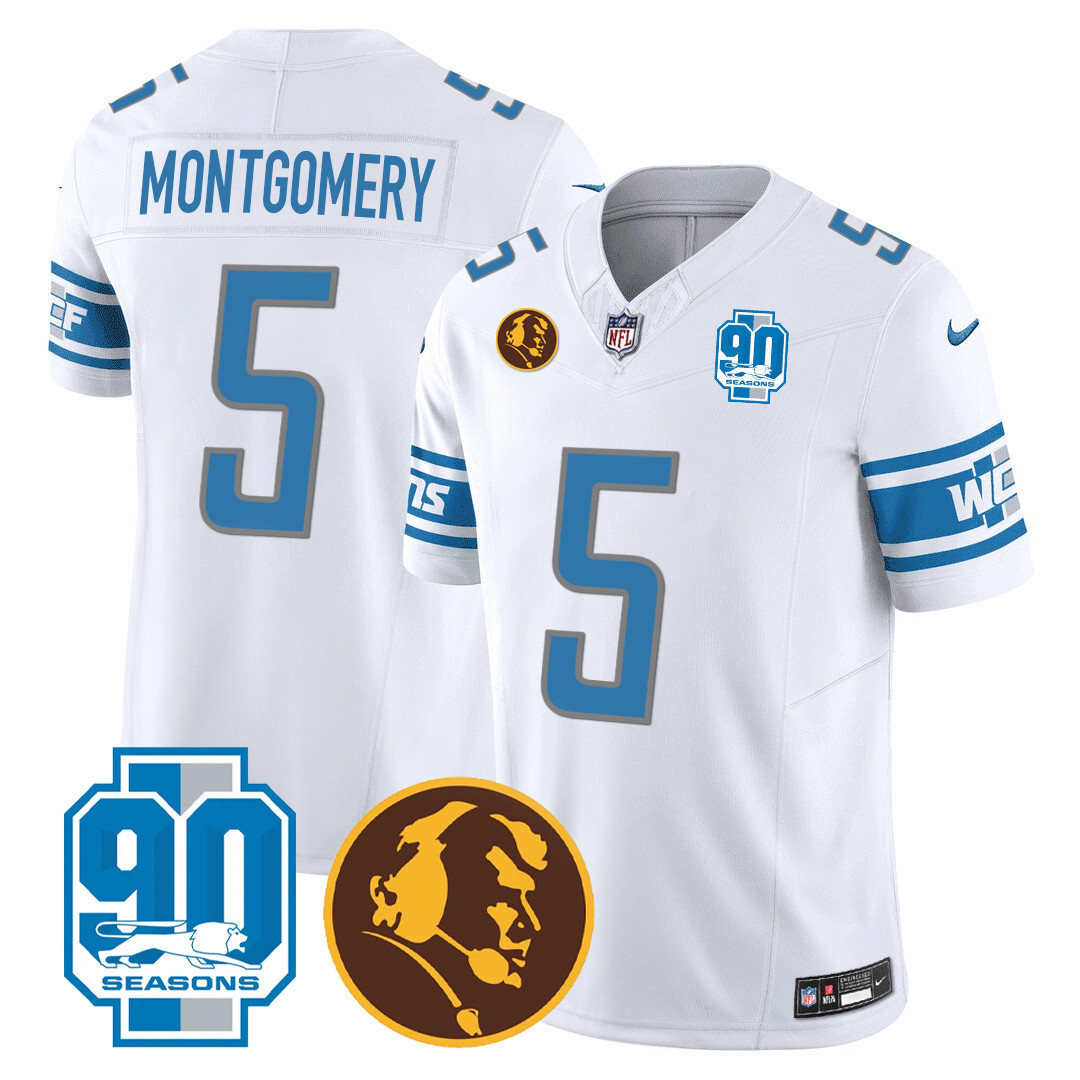 Men's Detroit Lions 90th & John Madden Patch Jersey - All Stitched - Image 22