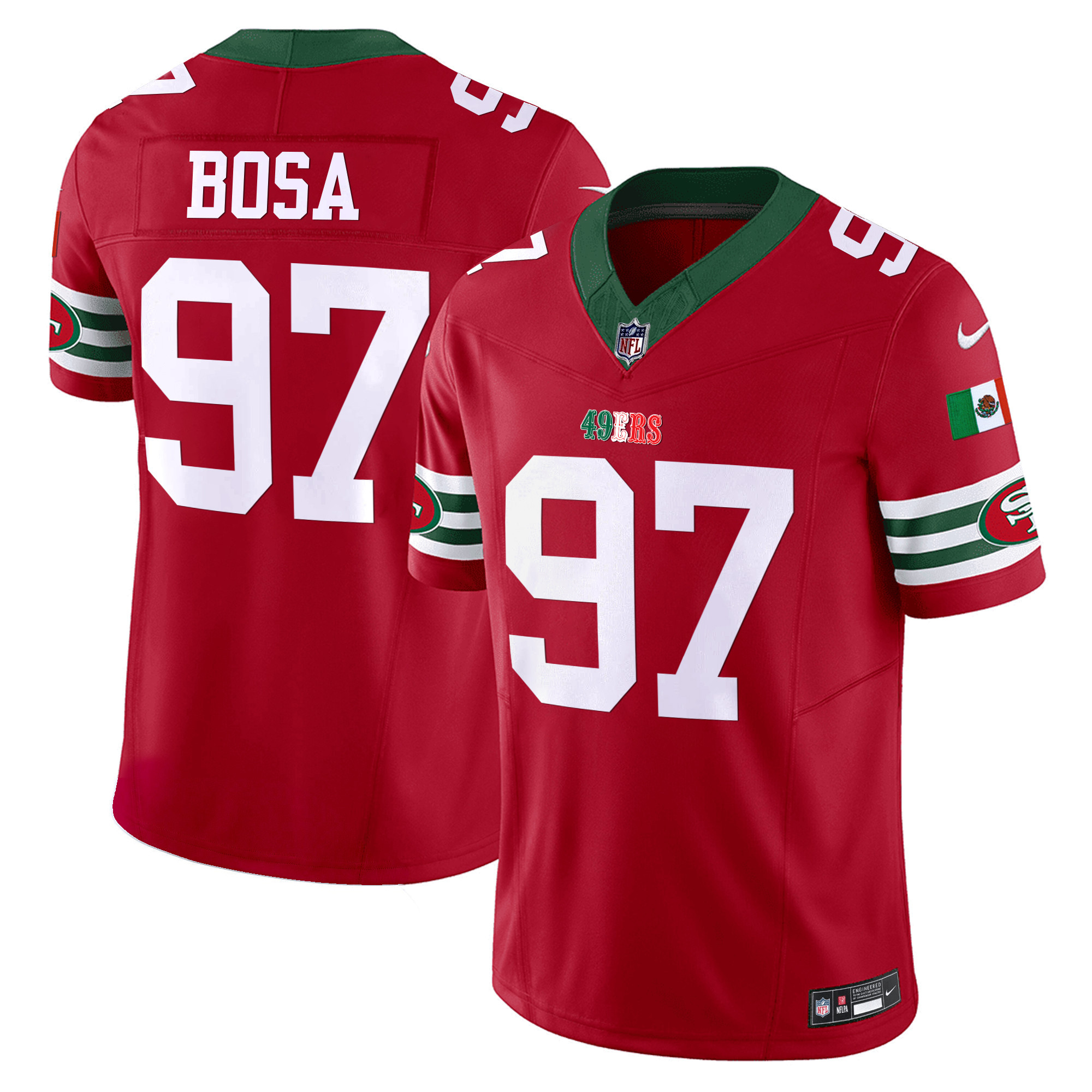 Men's 49ers Mexico 2024 Vapor Limited Jersey V2 - All Stitched - Image 17