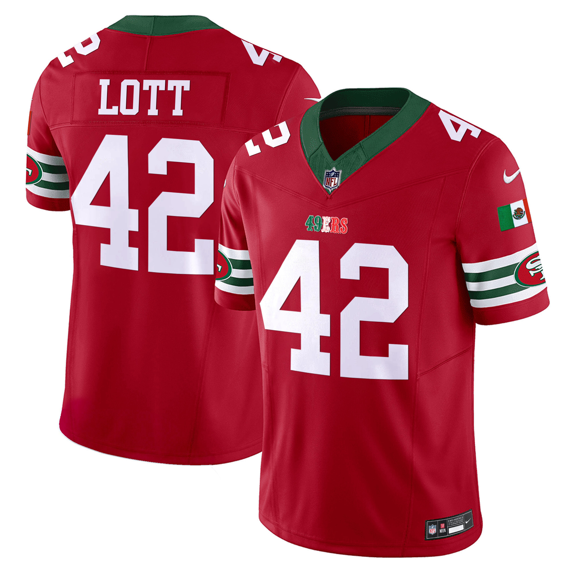 Men's 49ers Mexico 2024 Vapor Limited Jersey V2 - All Stitched - Image 19