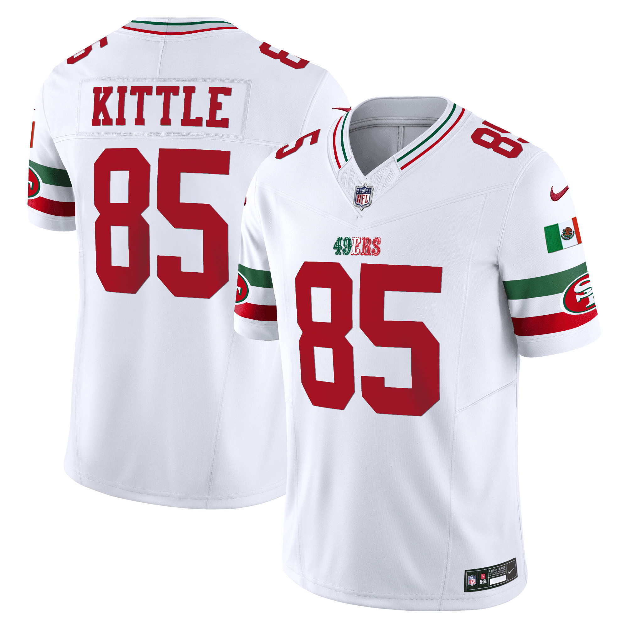 Men's 49ers Mexico 2024 Vapor Limited Jersey V2 - All Stitched - Image 5