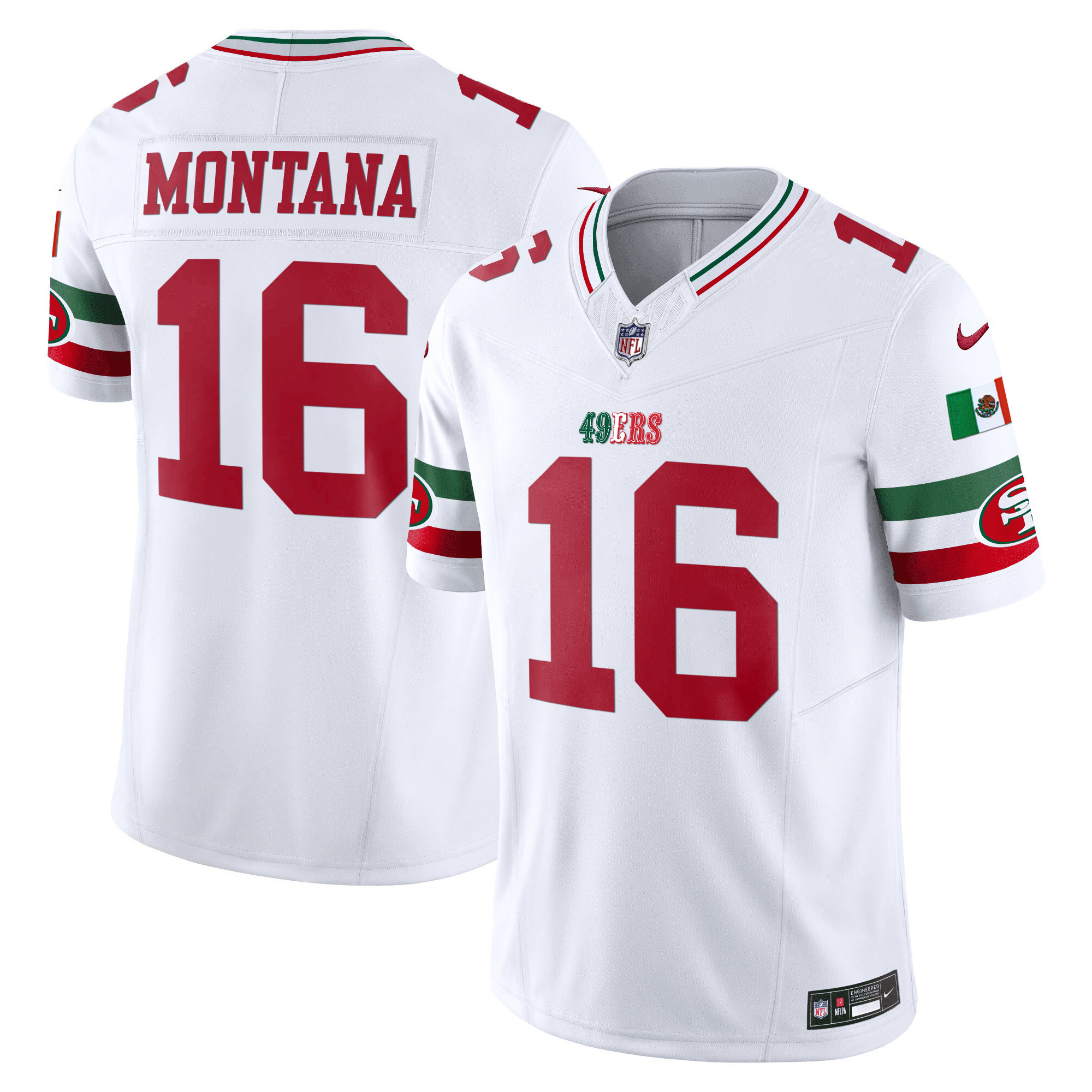 Men's 49ers Mexico 2024 Vapor Limited Jersey V2 - All Stitched - Image 8