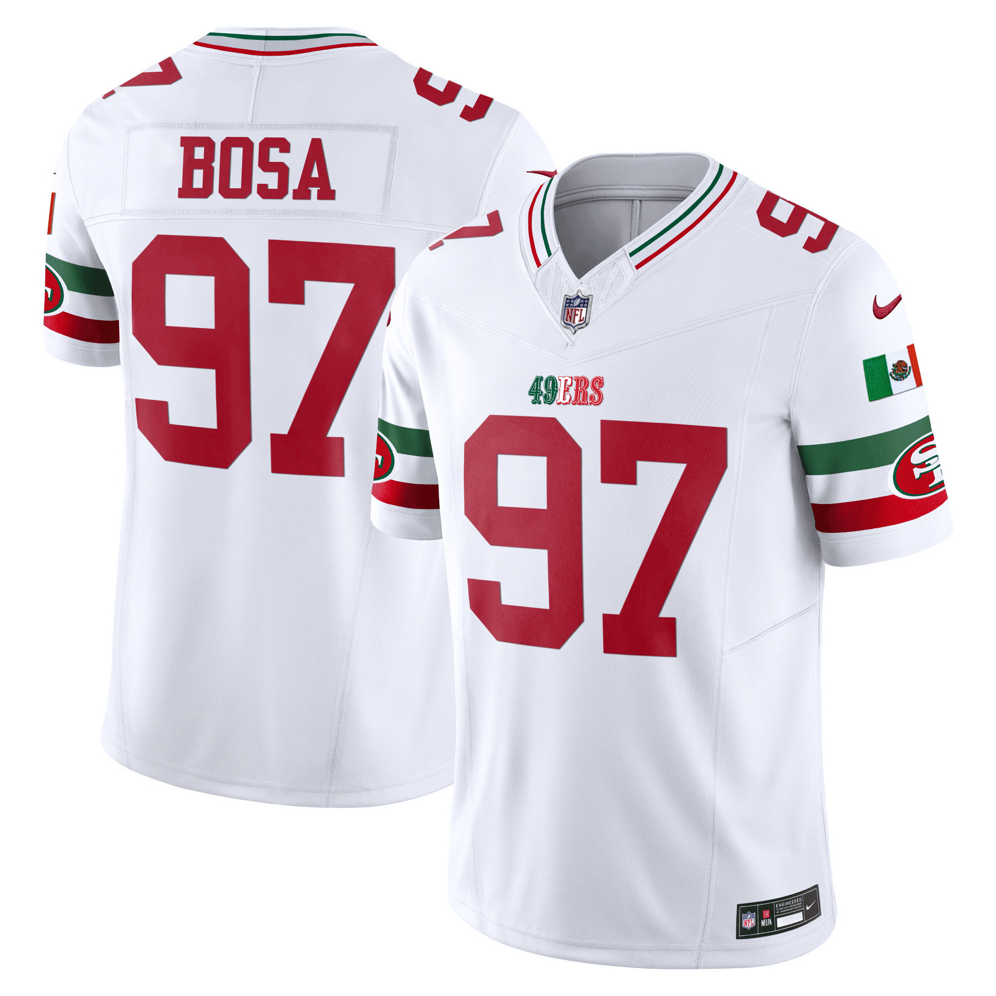 Men's 49ers Mexico 2024 Vapor Limited Jersey V2 - All Stitched - Image 7
