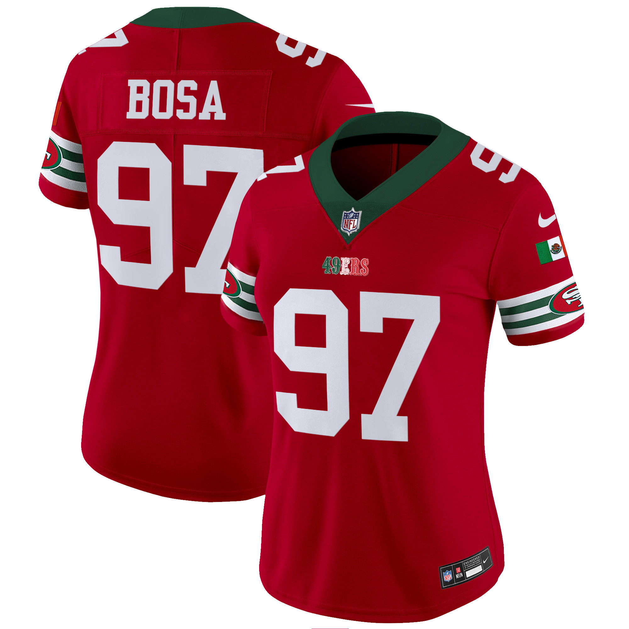 Women's 49ers Mexico Vapor Jersey V2 - All Stitched - Image 17