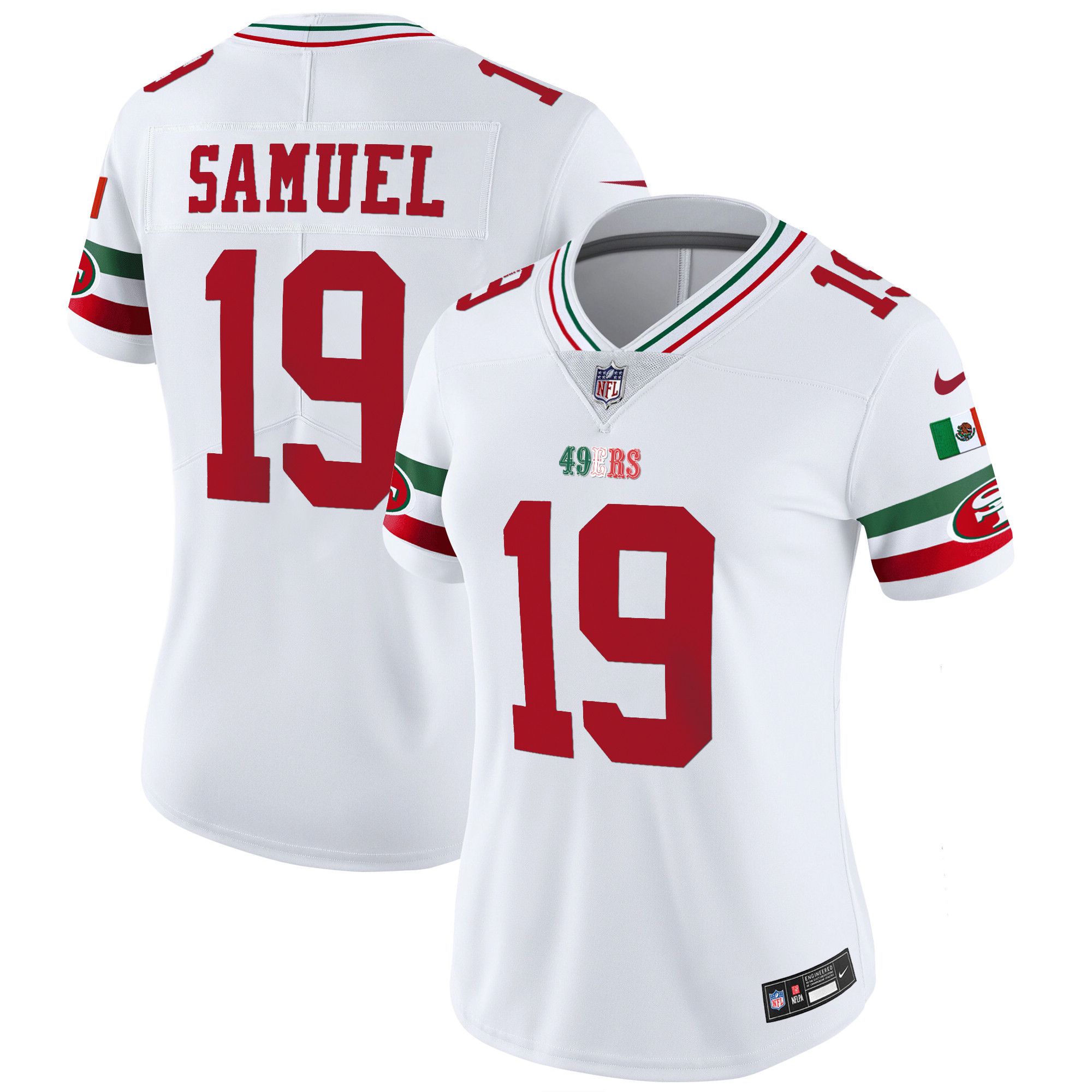 Women's 49ers Mexico Vapor Jersey V2 - All Stitched - Image 3