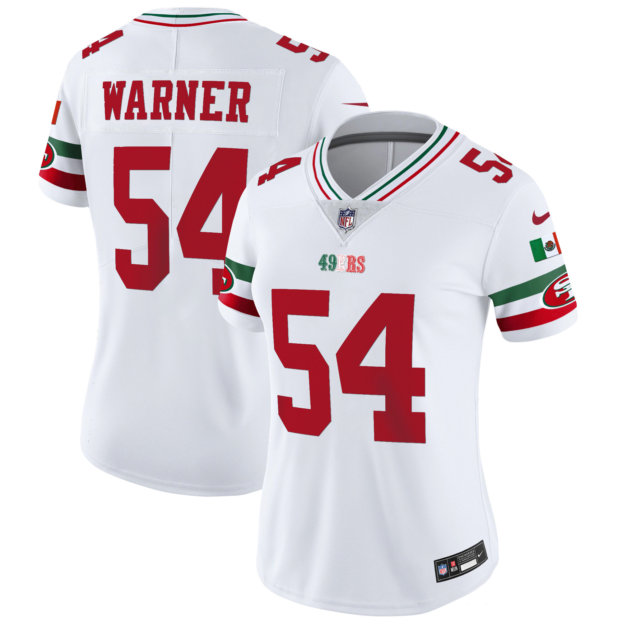 Women's 49ers Mexico Vapor Jersey V2 - All Stitched
