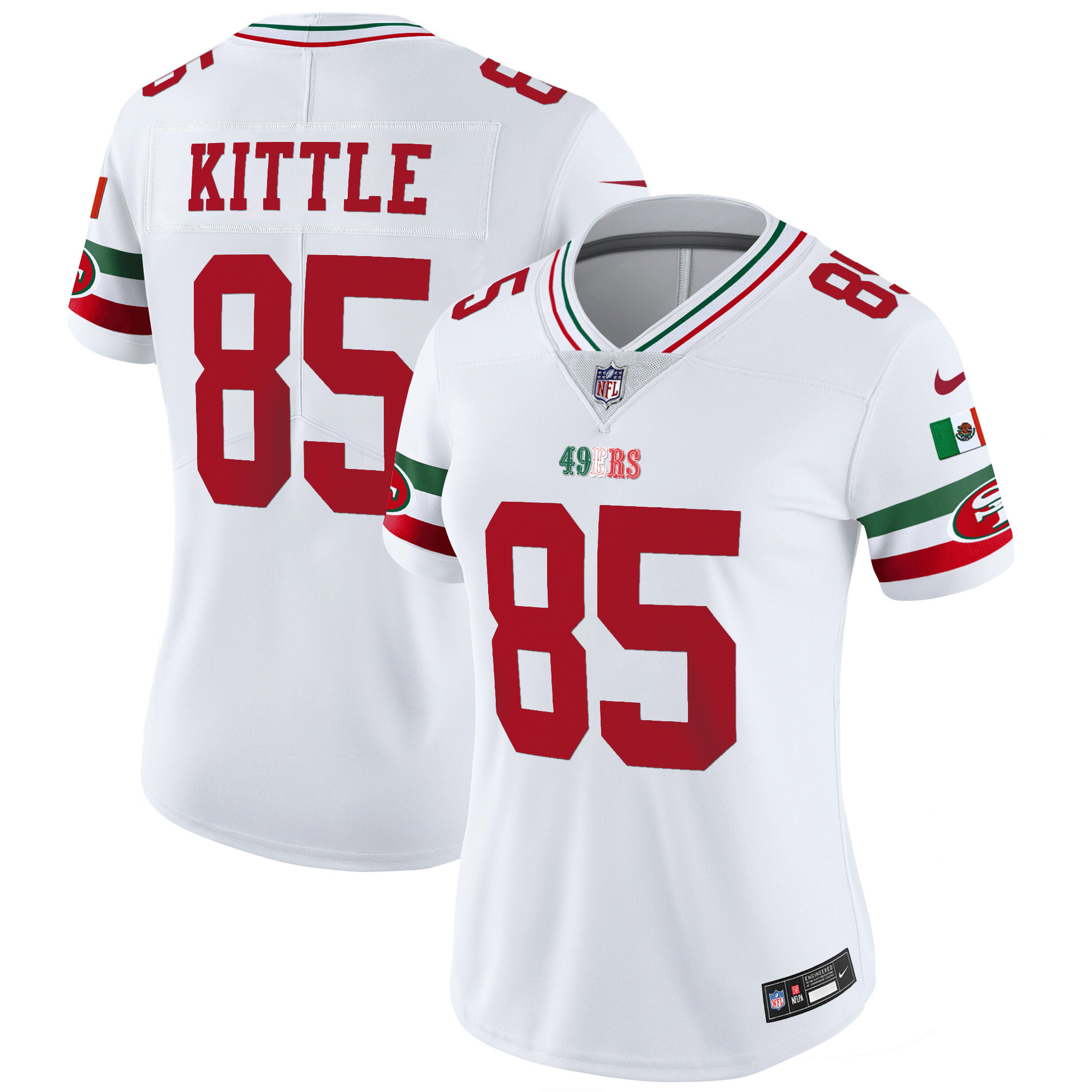 Women's 49ers Mexico Vapor Jersey V2 - All Stitched - Image 5