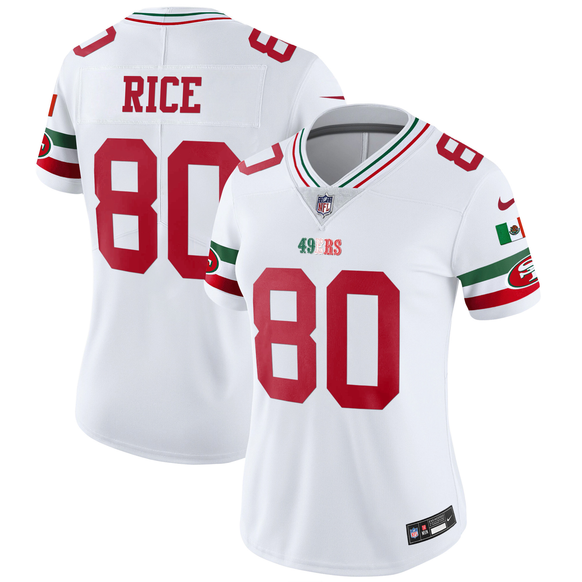 Women's 49ers Mexico Vapor Jersey V2 - All Stitched - Image 6
