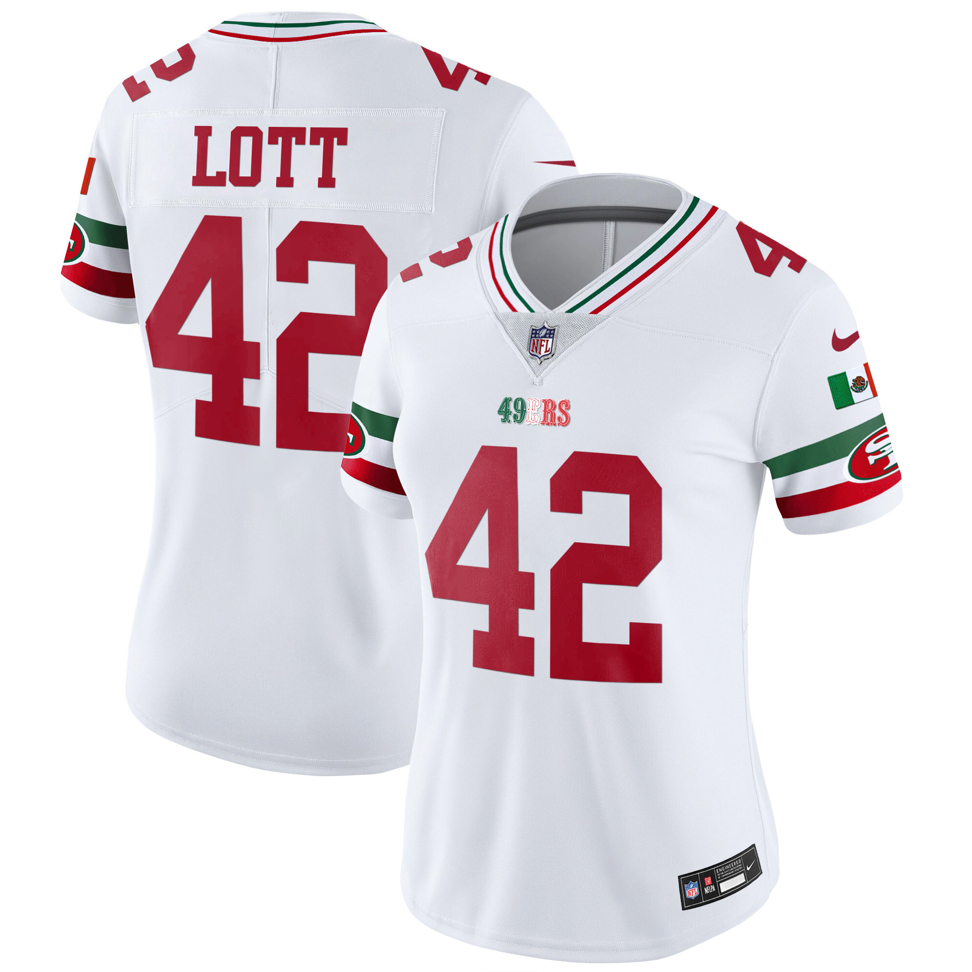 Women's 49ers Mexico Vapor Jersey V2 - All Stitched - Image 9