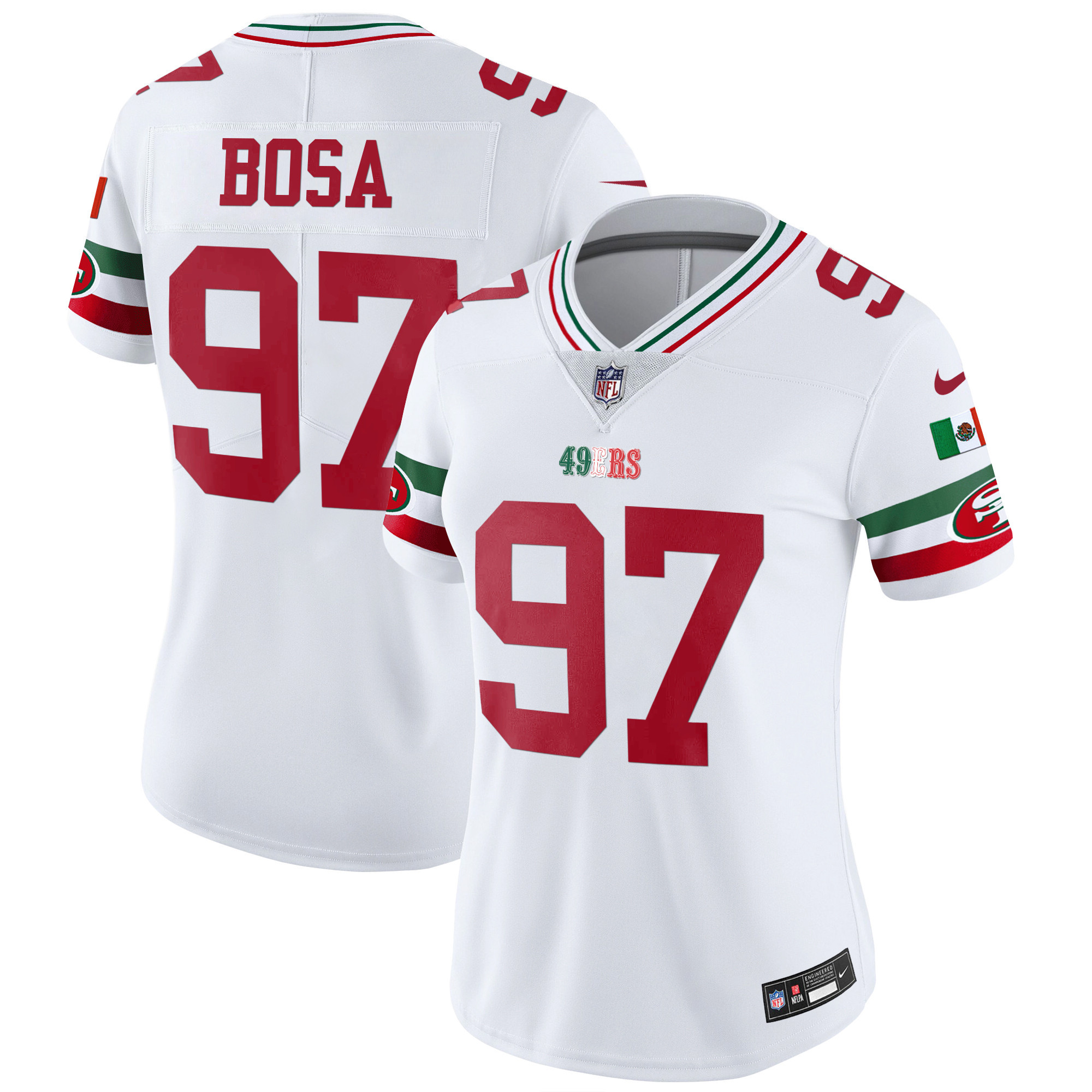 Women's 49ers Mexico Vapor Jersey V2 - All Stitched - Image 7