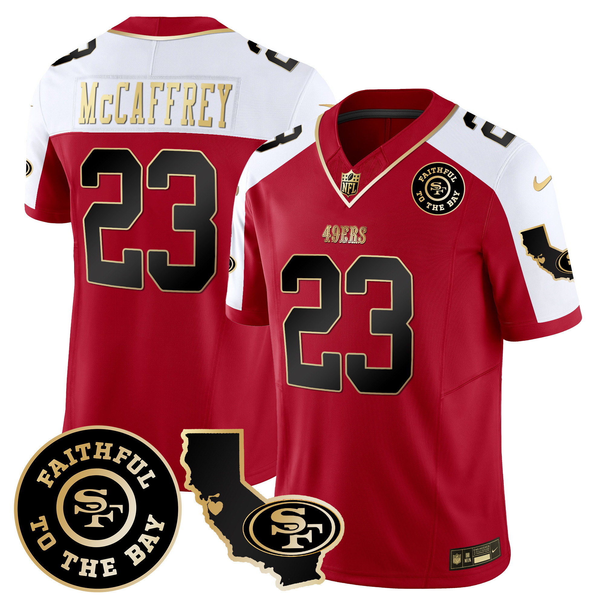Men's 49ers Faithful & California Patch Vapor Jersey - All Stitched - Image 41