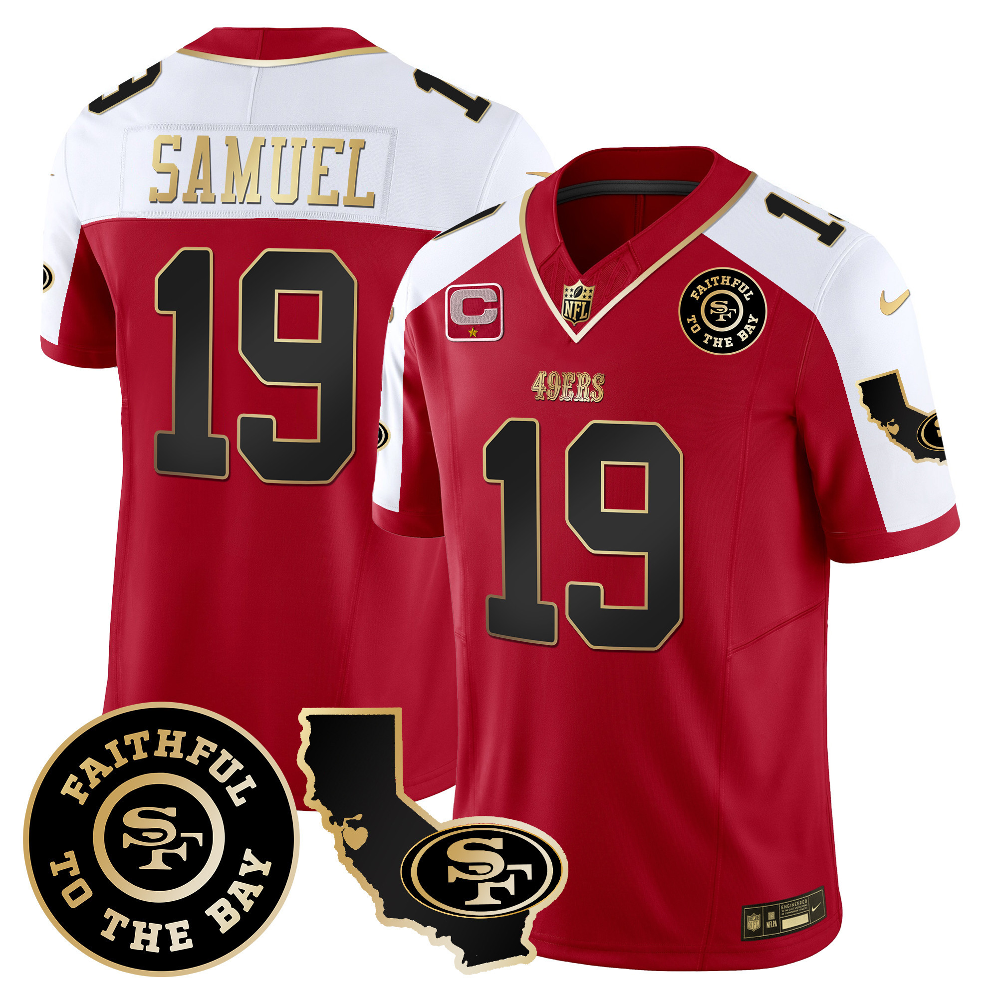 Men's 49ers Faithful & California Patch Vapor Jersey - All Stitched - Image 42