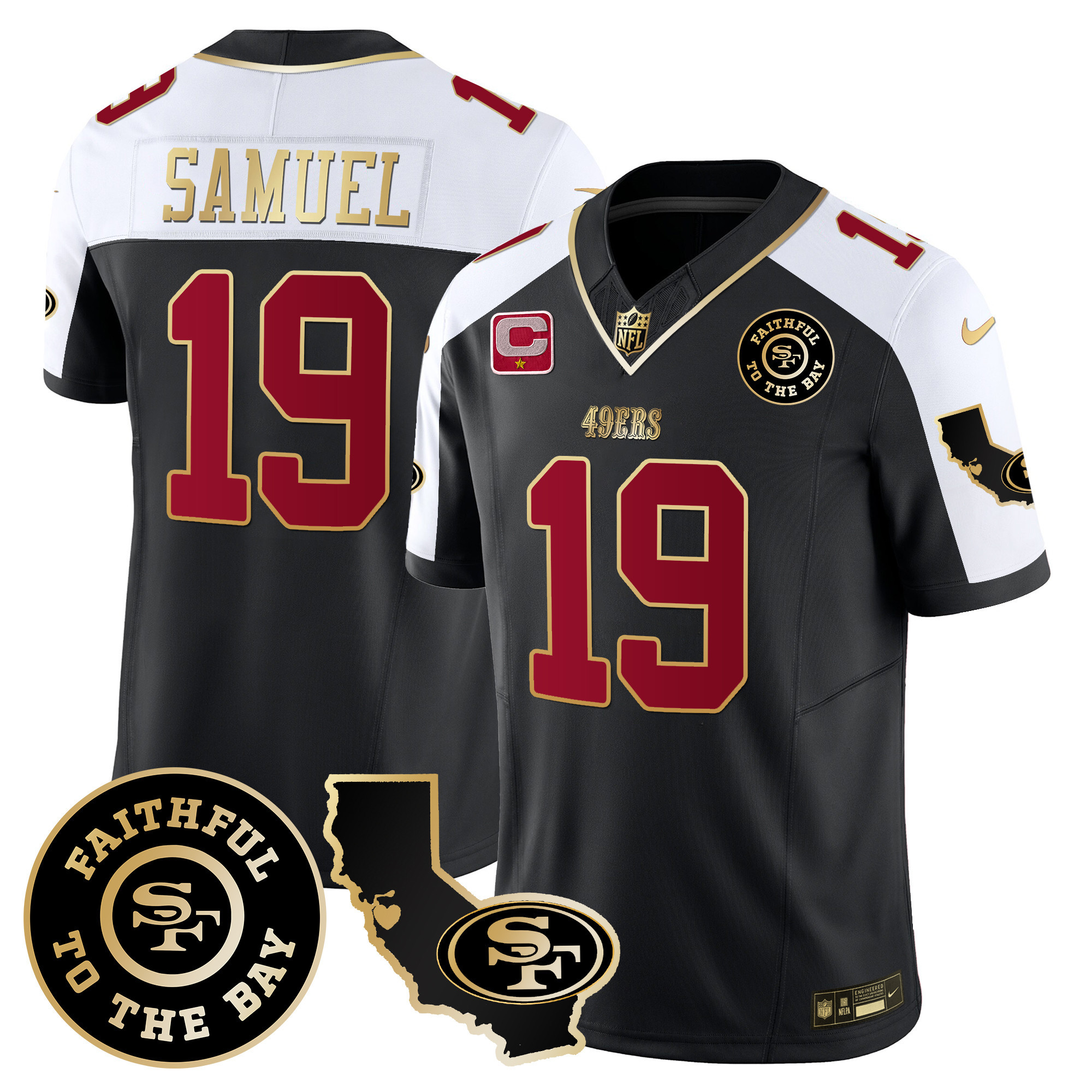 Men's 49ers Faithful & California Patch Vapor Jersey - All Stitched - Image 2