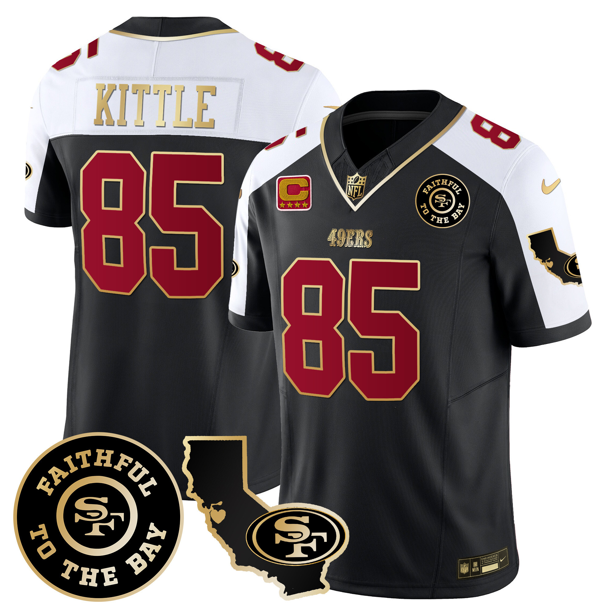 Men's 49ers Faithful & California Patch Vapor Jersey - All Stitched - Image 4