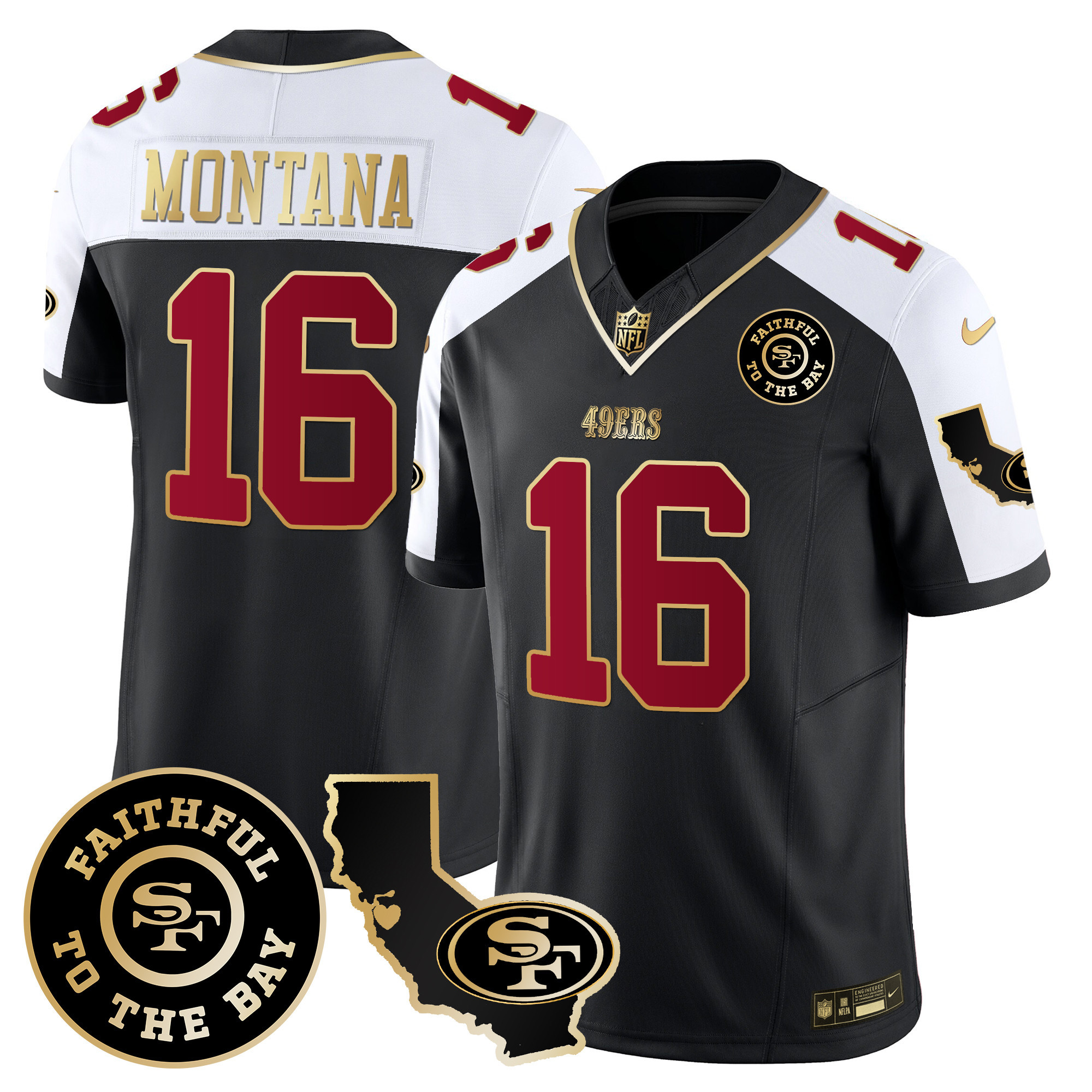 Men's 49ers Faithful & California Patch Vapor Jersey - All Stitched - Image 8