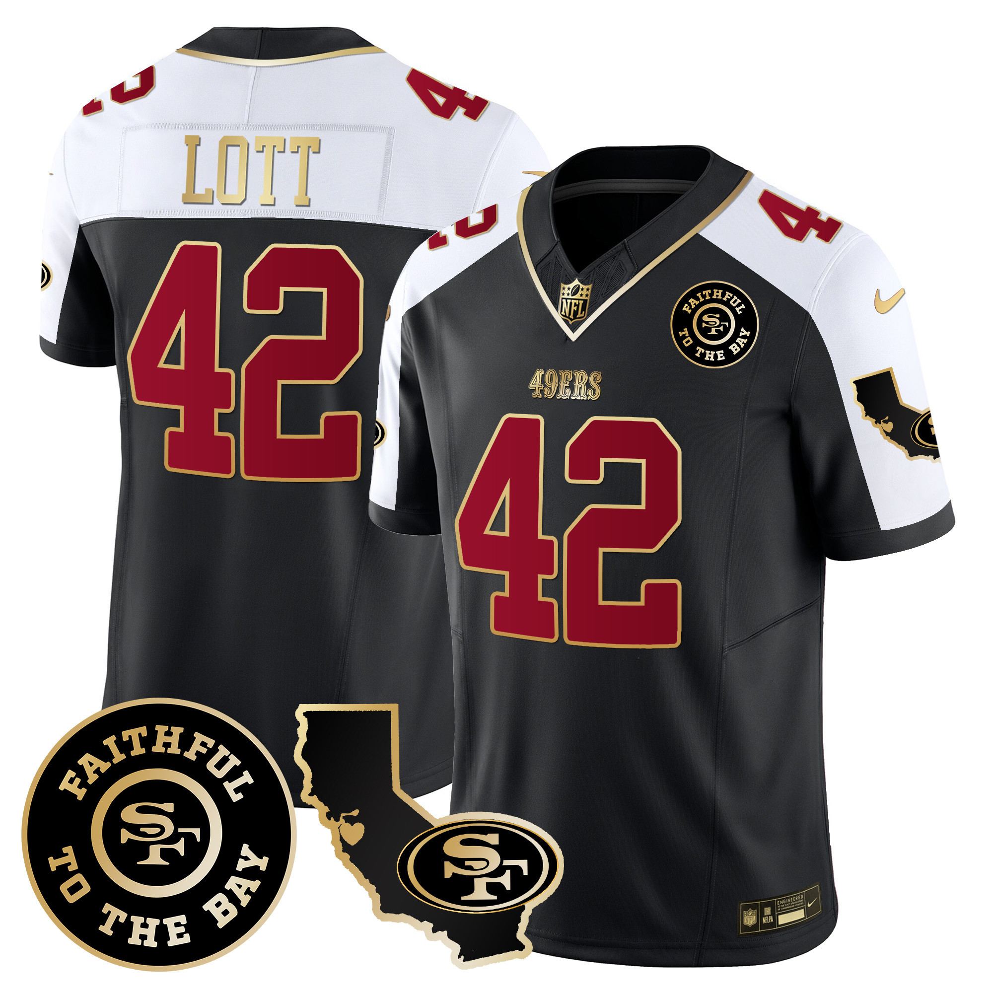 Men's 49ers Faithful & California Patch Vapor Jersey - All Stitched - Image 9