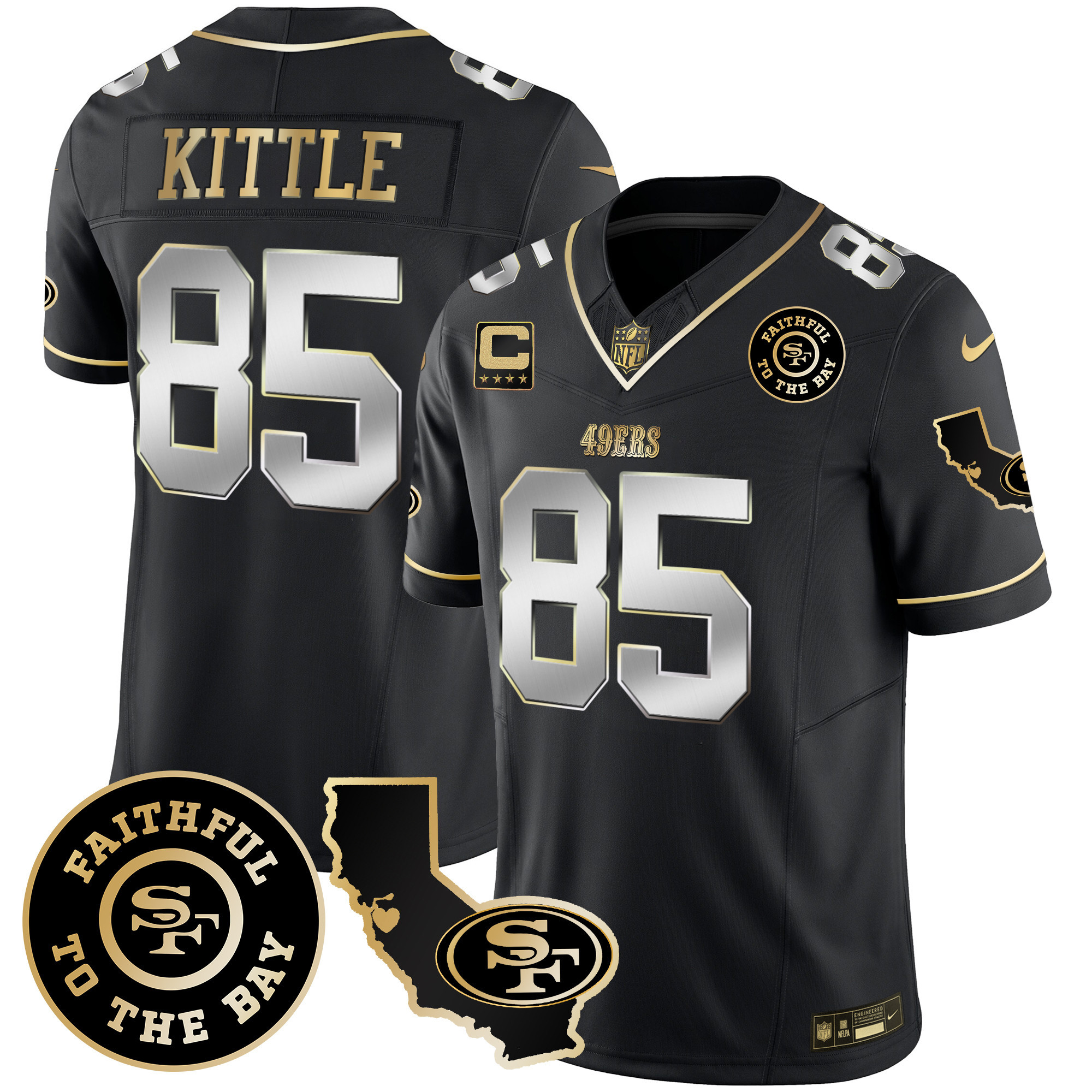 Men's 49ers Faithful & California Patch Vapor Jersey - All Stitched - Image 34
