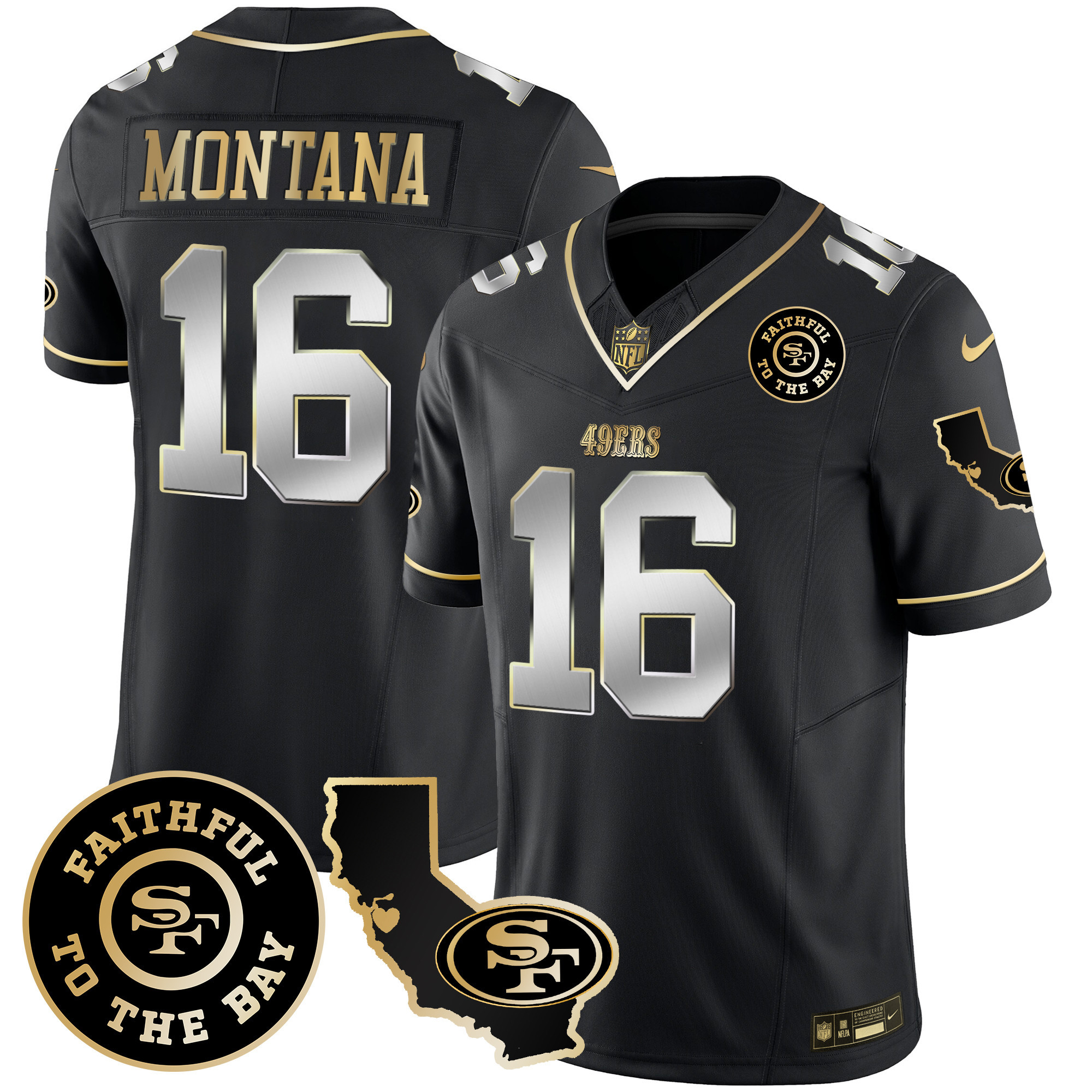 Men's 49ers Faithful & California Patch Vapor Jersey - All Stitched - Image 38