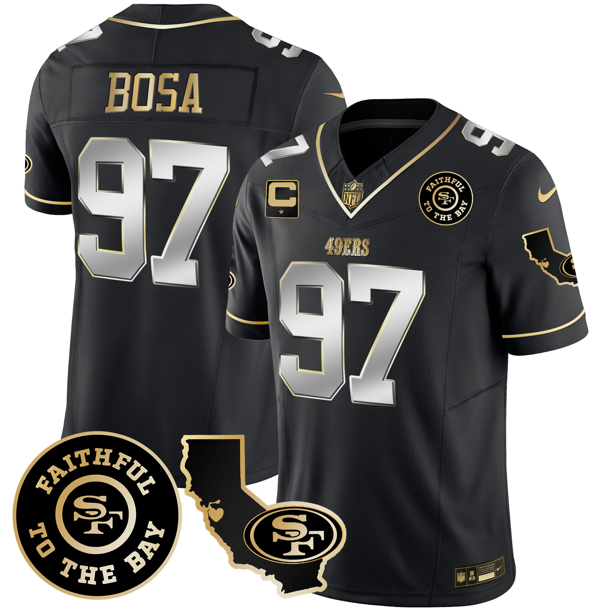 Men's 49ers Faithful & California Patch Vapor Jersey - All Stitched - Image 37