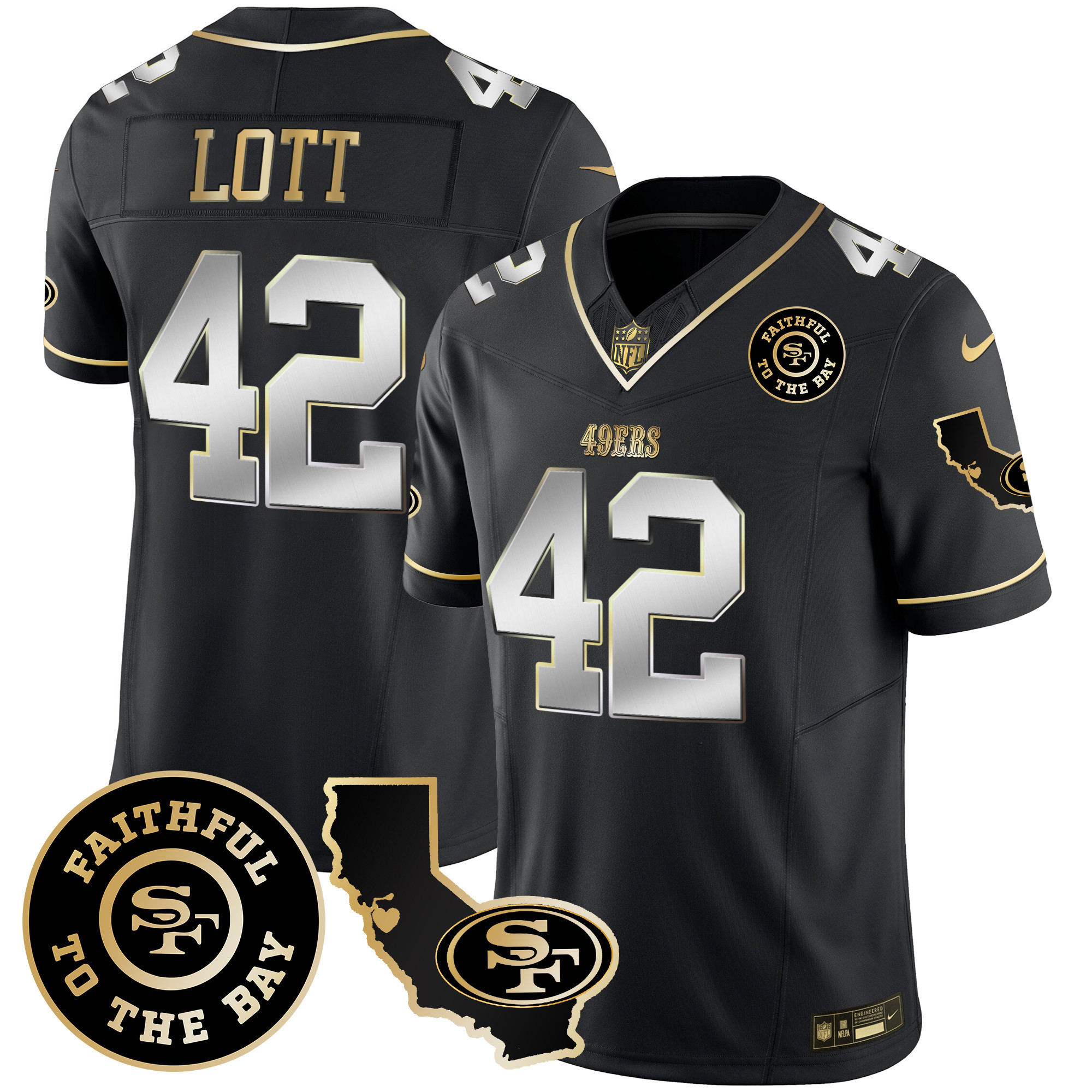 Men's 49ers Faithful & California Patch Vapor Jersey - All Stitched - Image 39