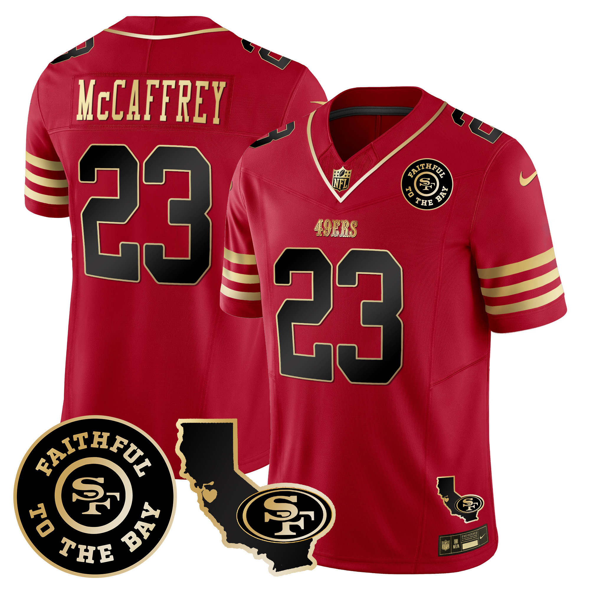 Men's 49ers Faithful & California Patch Vapor Jersey - All Stitched - Image 11