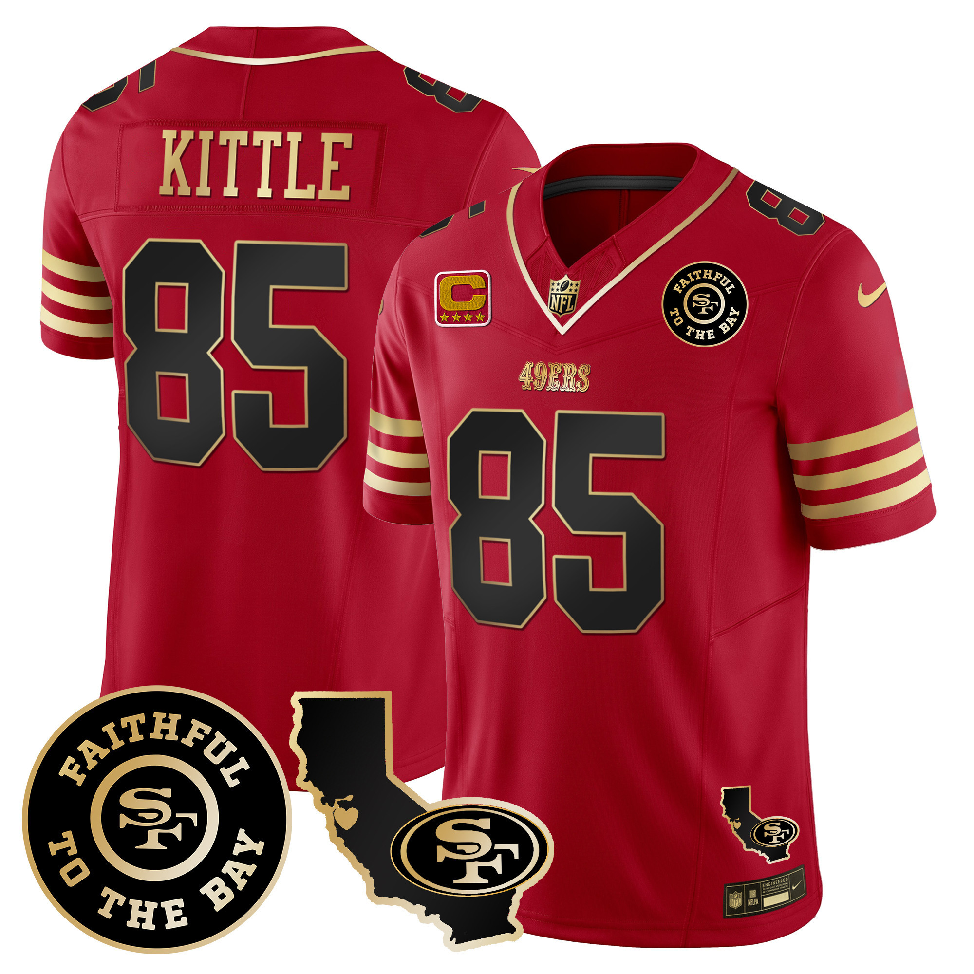Men's 49ers Faithful & California Patch Vapor Jersey - All Stitched - Image 14